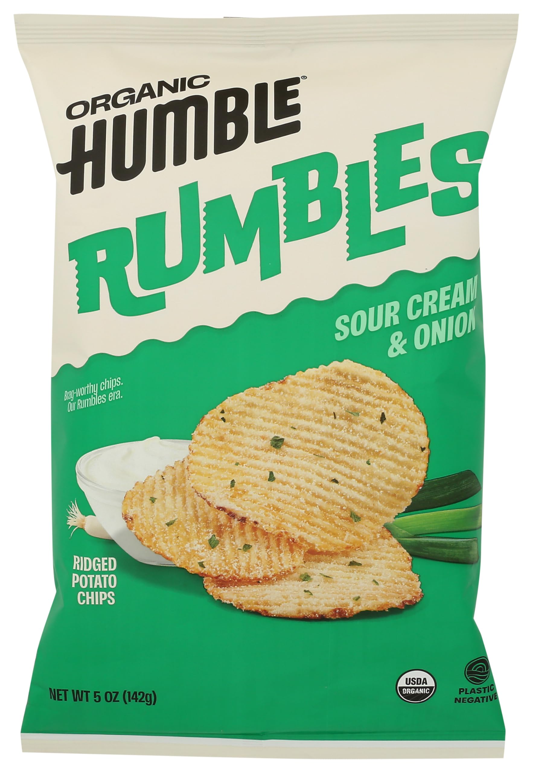 Humble Potato Chips Co Organic Sour Cream Onion Rumbles Potato Chips, 5 OZ