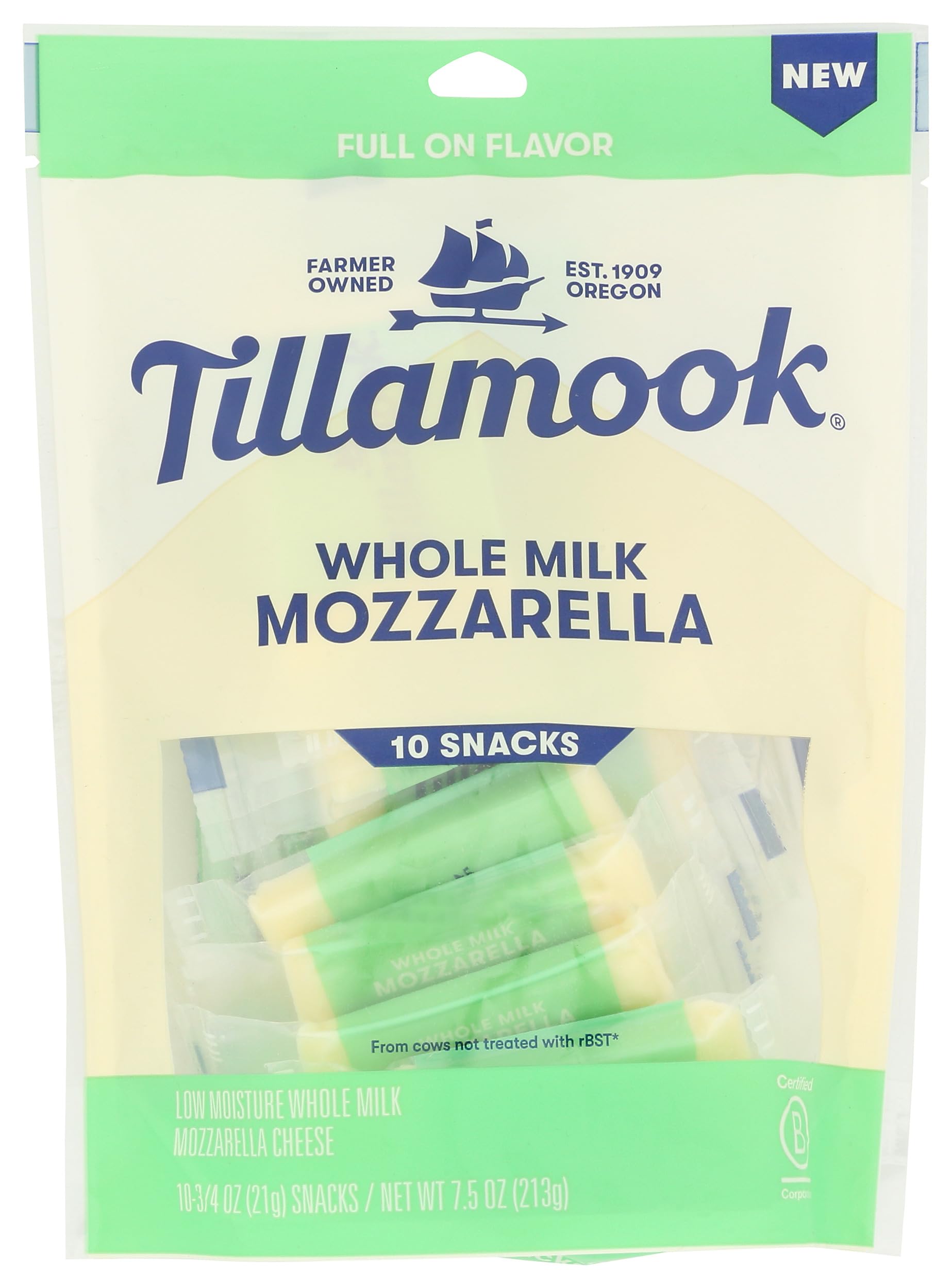 Mozzarella Whole Milk Snack Portions, 7.5 Ounce