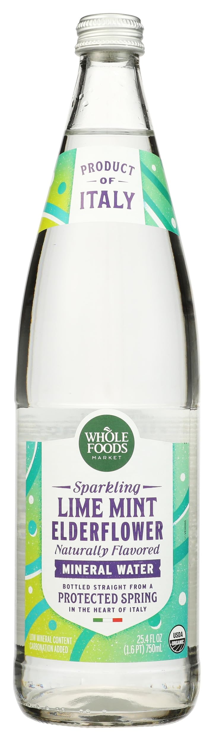 Whole Foods Market Organic Lime Mint Elderflower Italian Sprkling Mineral Water, 25.4 FZ