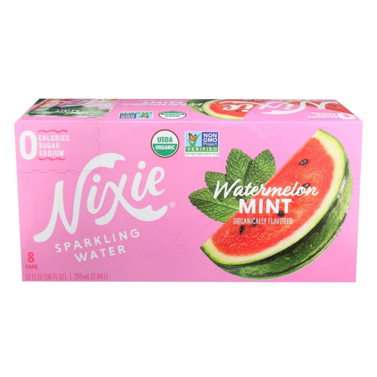 Nixie Organic Watermelon Mint Sparkling Water 8 Pack, 12 FZ