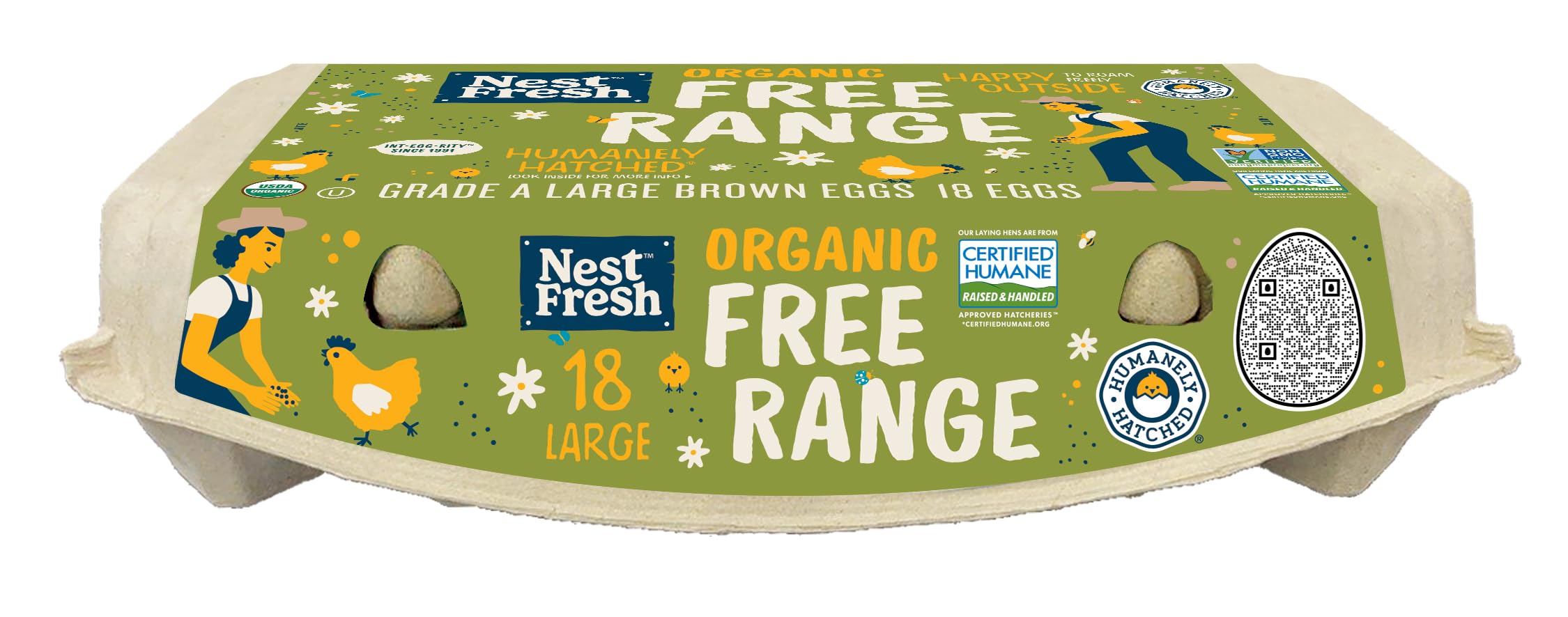 Nest Fresh Organic Large Brown Grade A Eggs, 18 CT