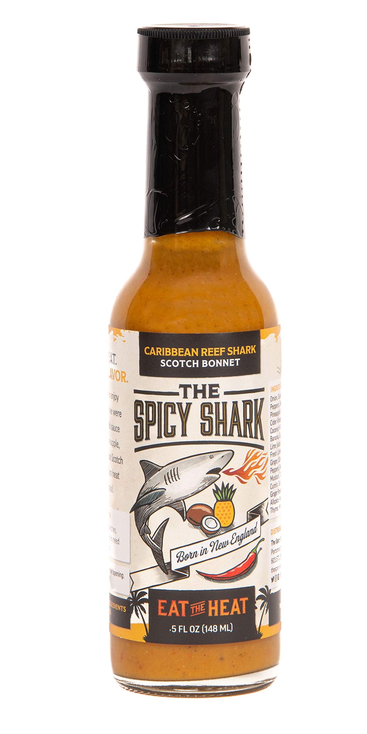 The Spicy Shark Caribbean Reef Shark Scotch Bonnet Pepper Island Hot Sauce 5oz Bottle - Brand featured on Hot Ones
