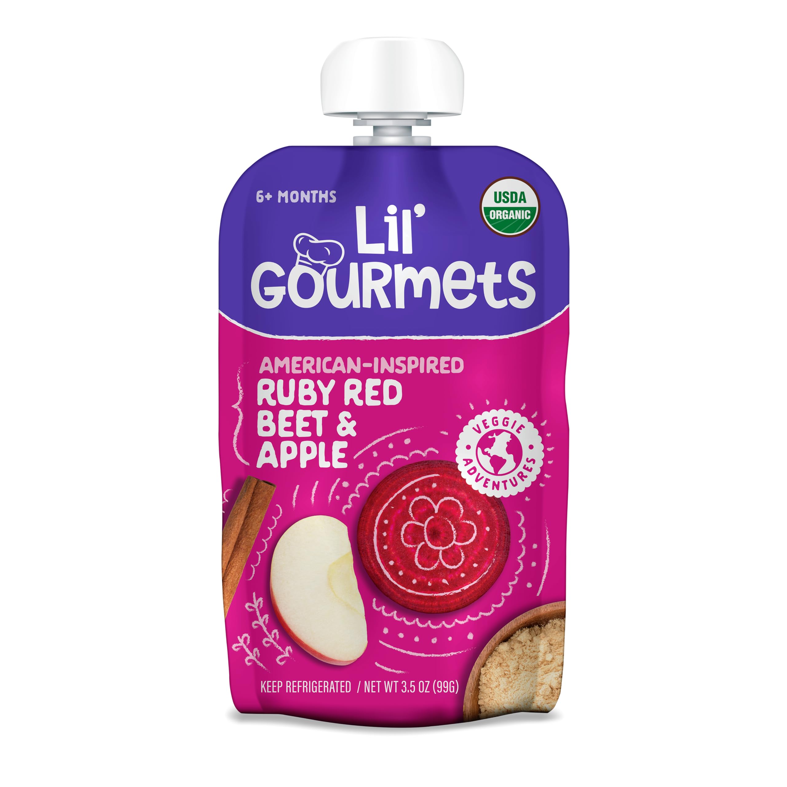 Lil' Gourmets Organic American-Inspired Ruby Red Beet & Apple, 3.5 OZ