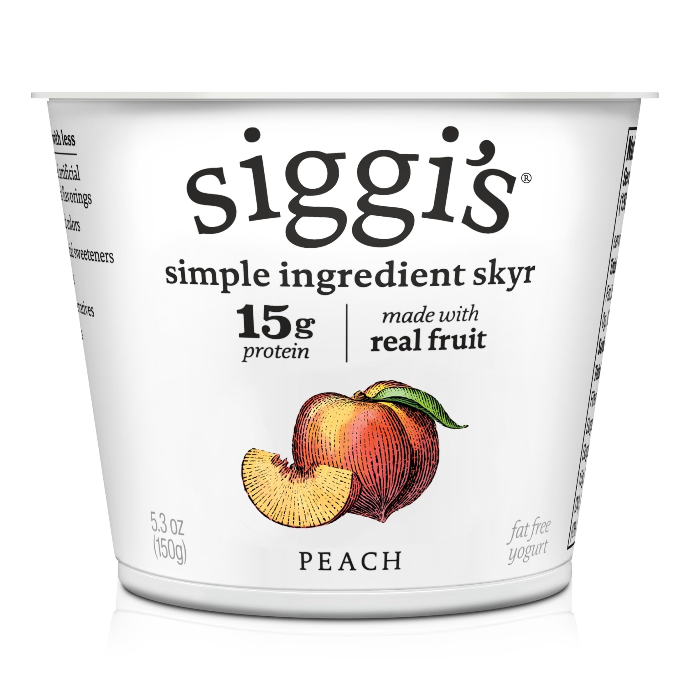 siggi’s Peach Icelandic-Style Nonfat Yogurt, 5.3 oz