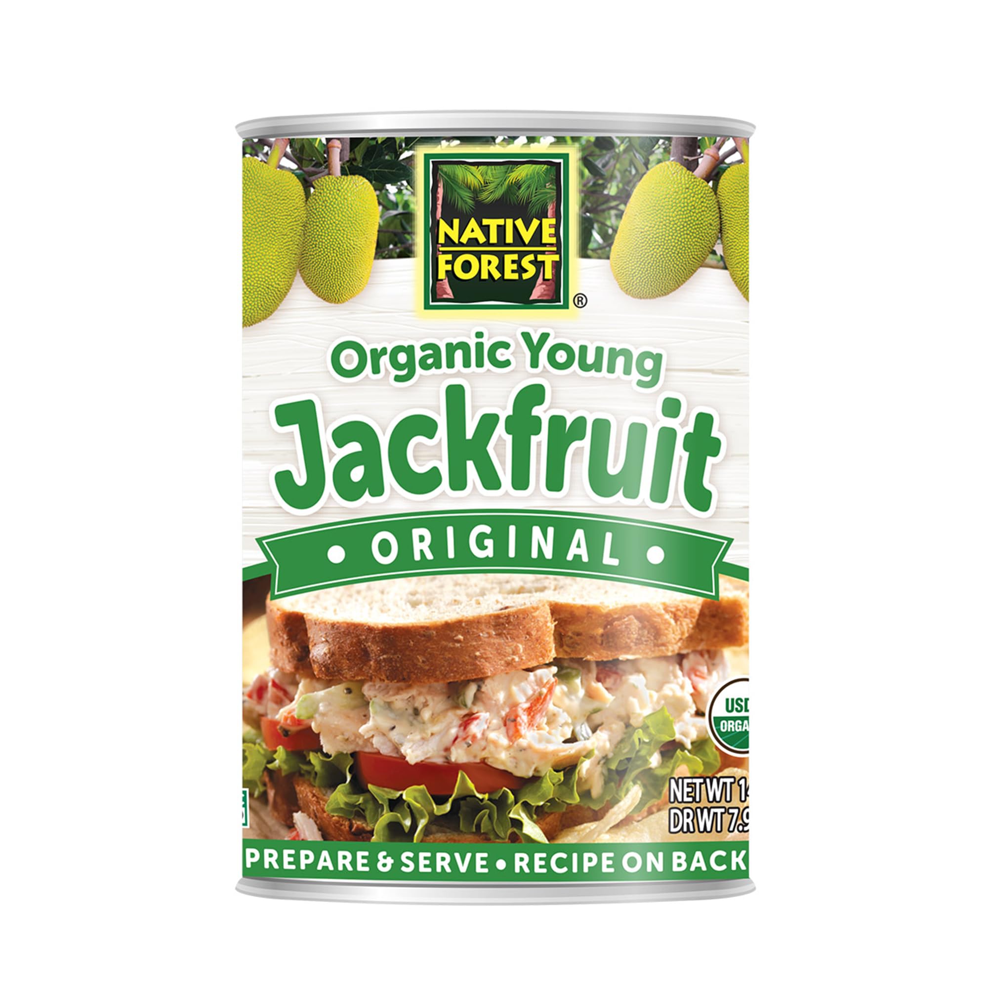Native Forest Organic Young Jackfruit - 14 Ounce (Pack of 1) | Organic Canned Jackfruit, Vegan Meat Substitute