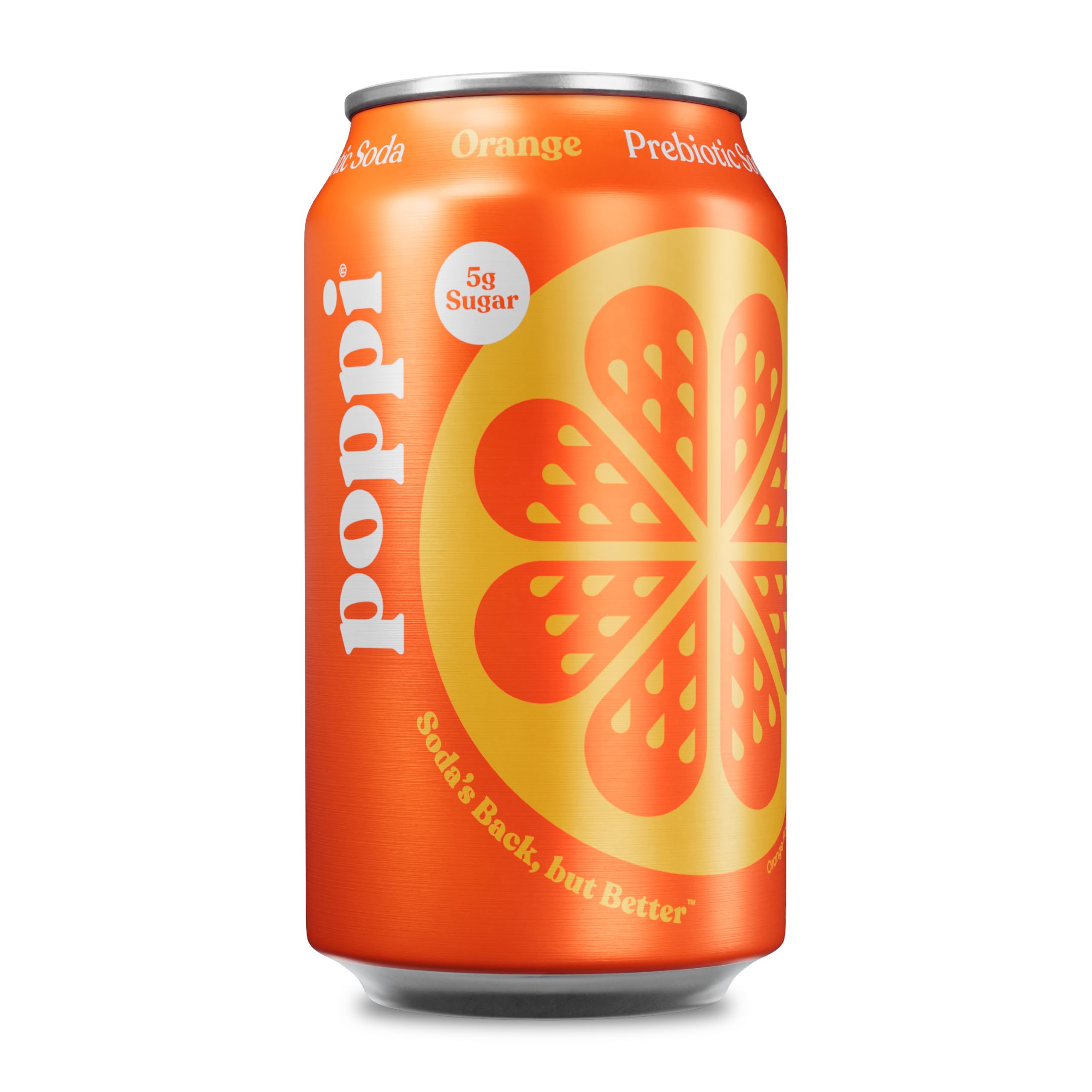 Poppi Sparkling Prebiotic Soda Beverage with Apple Cider Vinegar, Seltzer Water and Fruit Juice, Orange Flavor, 12 Fl Oz, 1 Count, Packaging May Vary