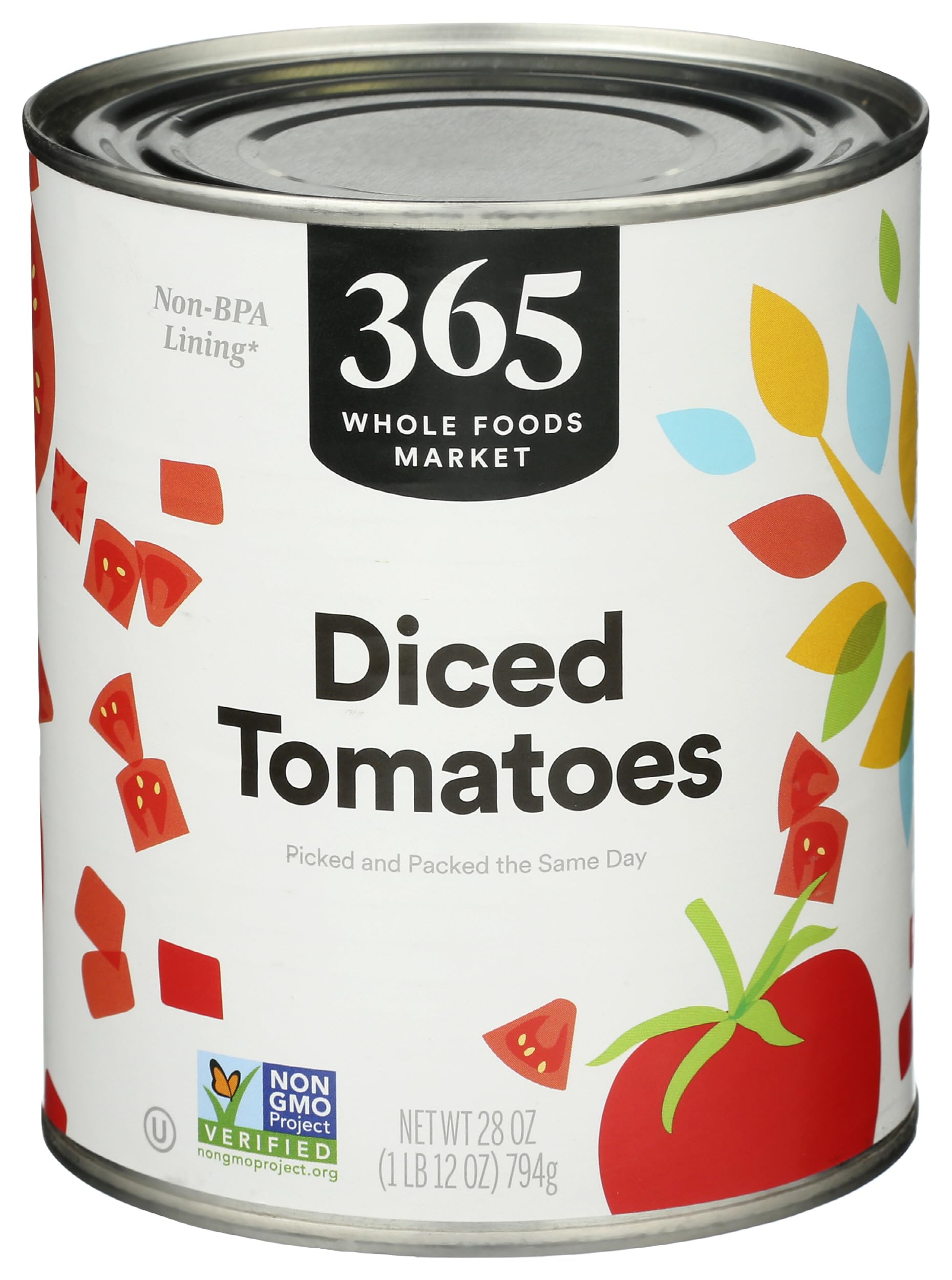 365 by Whole Foods Market Diced Tomatoes, 28 Ounce
