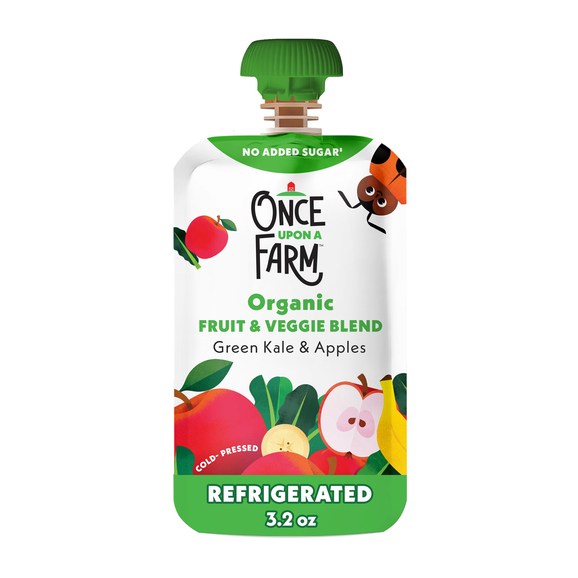 Once Upon A Farm, Organic Green Kale & Apples Pouch, 3.2 Ounce