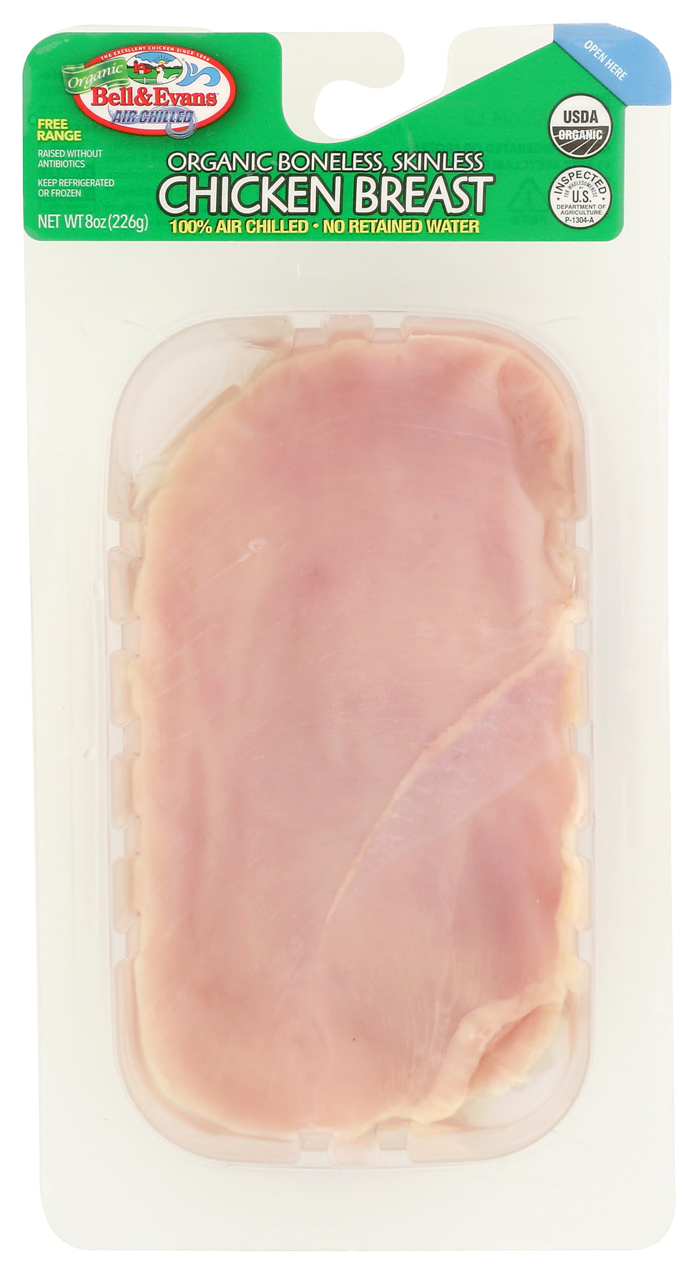 Bell & Evans Organic Boneless Skinless Chicken Breast, 8 OZ