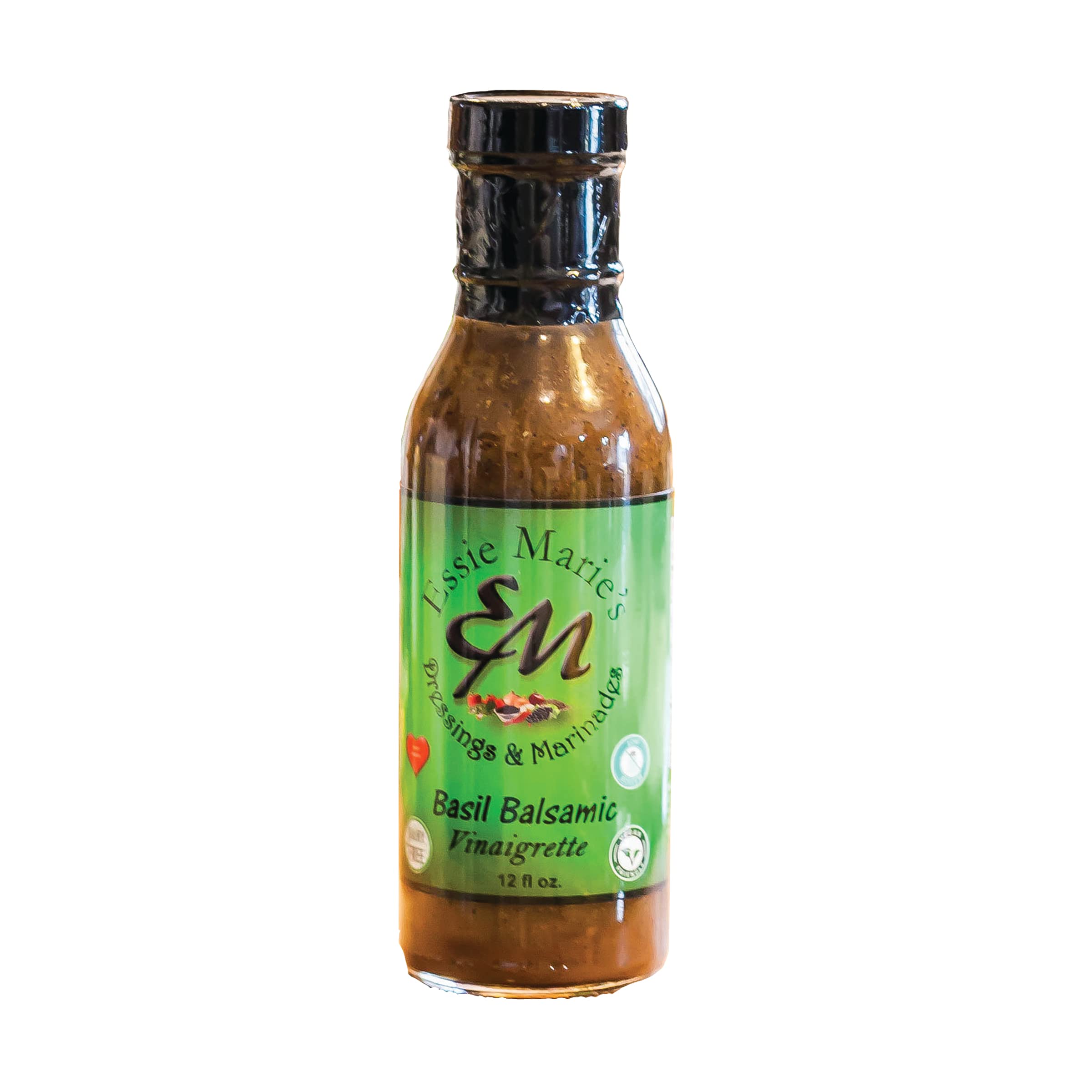 ESSIE MARIES Dressing, 12 FZ Heart Healthy Food (Basil Balsamic Vinaigrette)