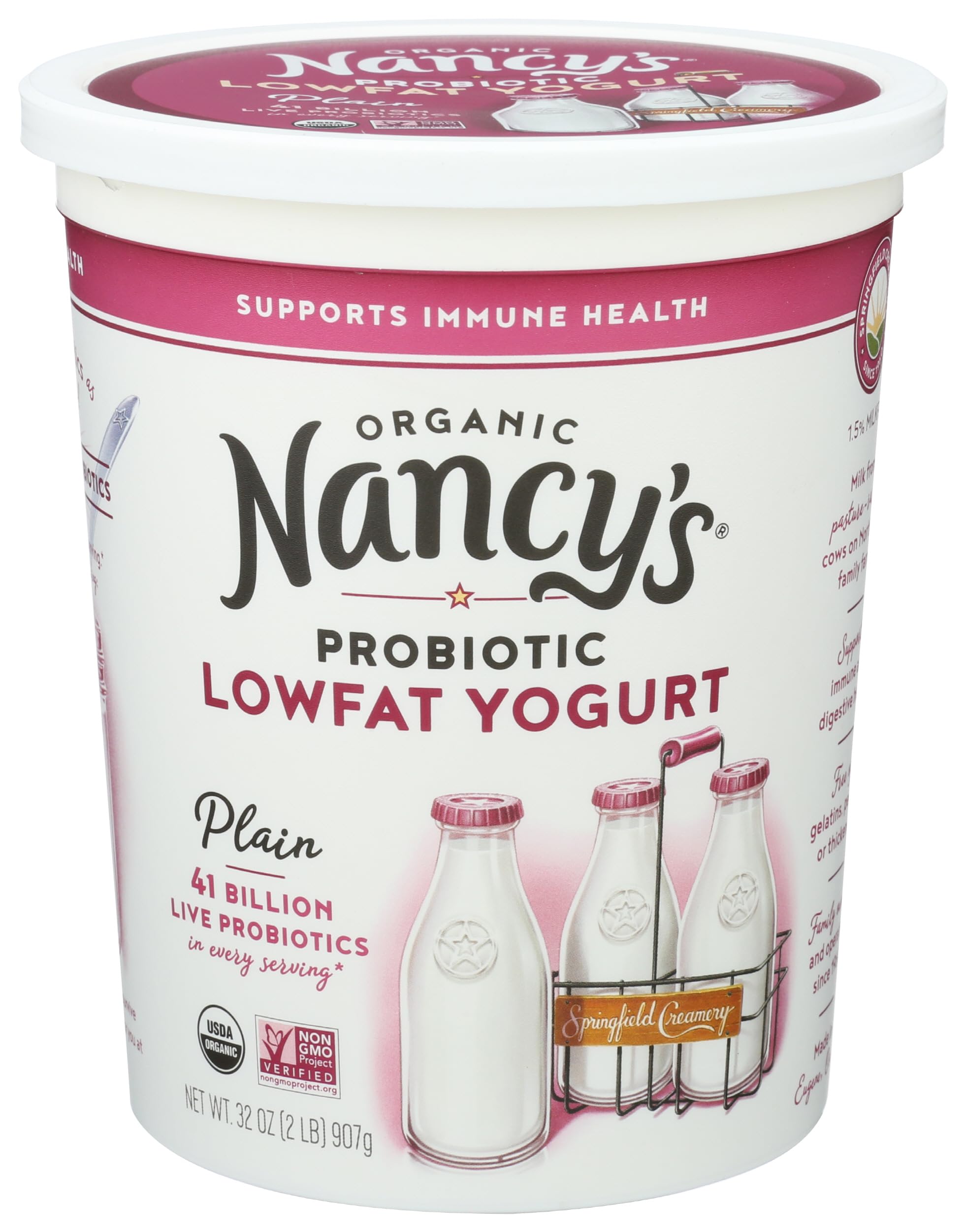 Nancys Yogurt Organic Low Fat Plain Yogurt, 32 OZ