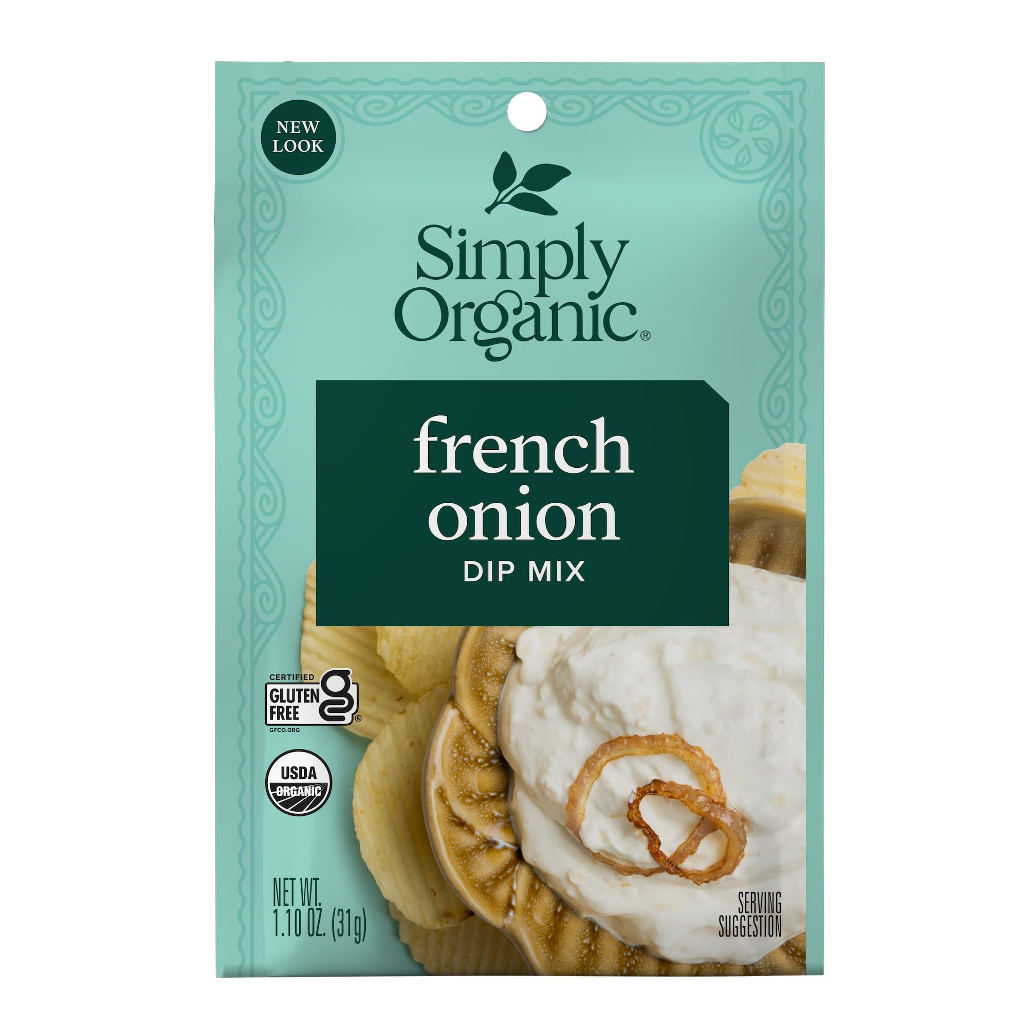 Simply Organic French Onion Dip, Certified Organic, Kosher, Mixes | 1.1 Ounce (Pack of 1)