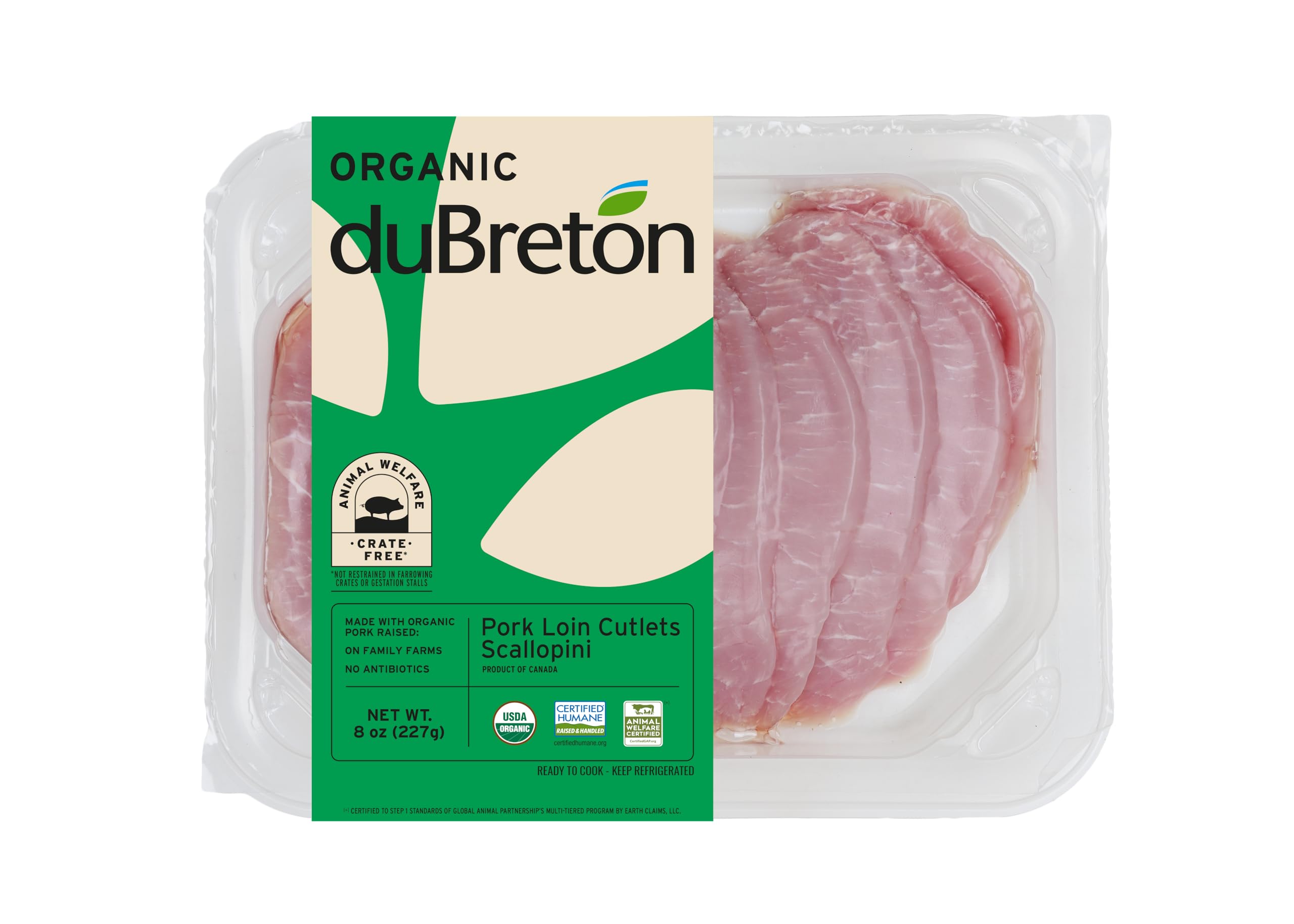 Dubreton, Organic Pork Loin Cutlets Scallopini Step 1, 8 Ounce