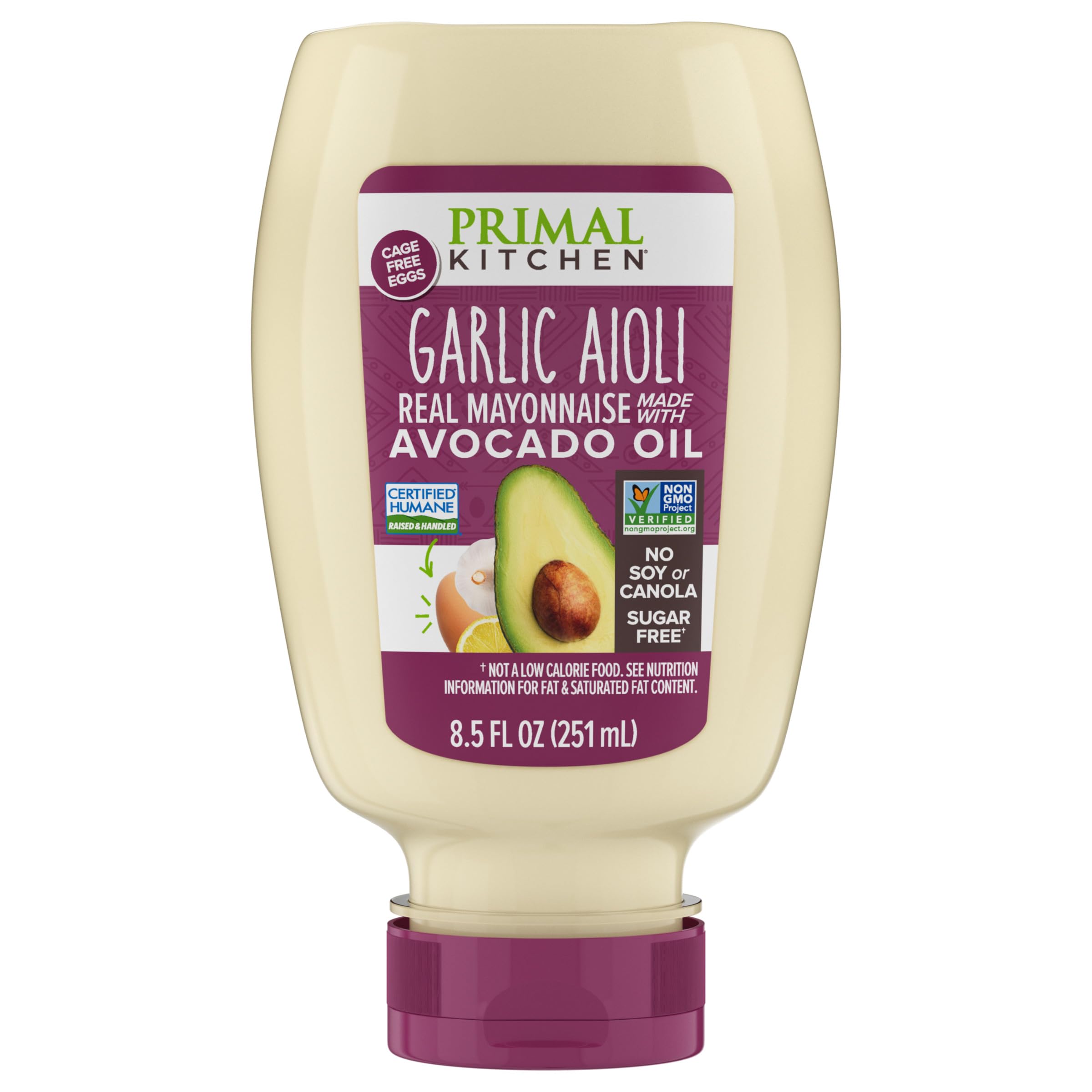 Primal Kitchen Garlic Aioli Squeeze Mayo, 8.5 oz Bottle