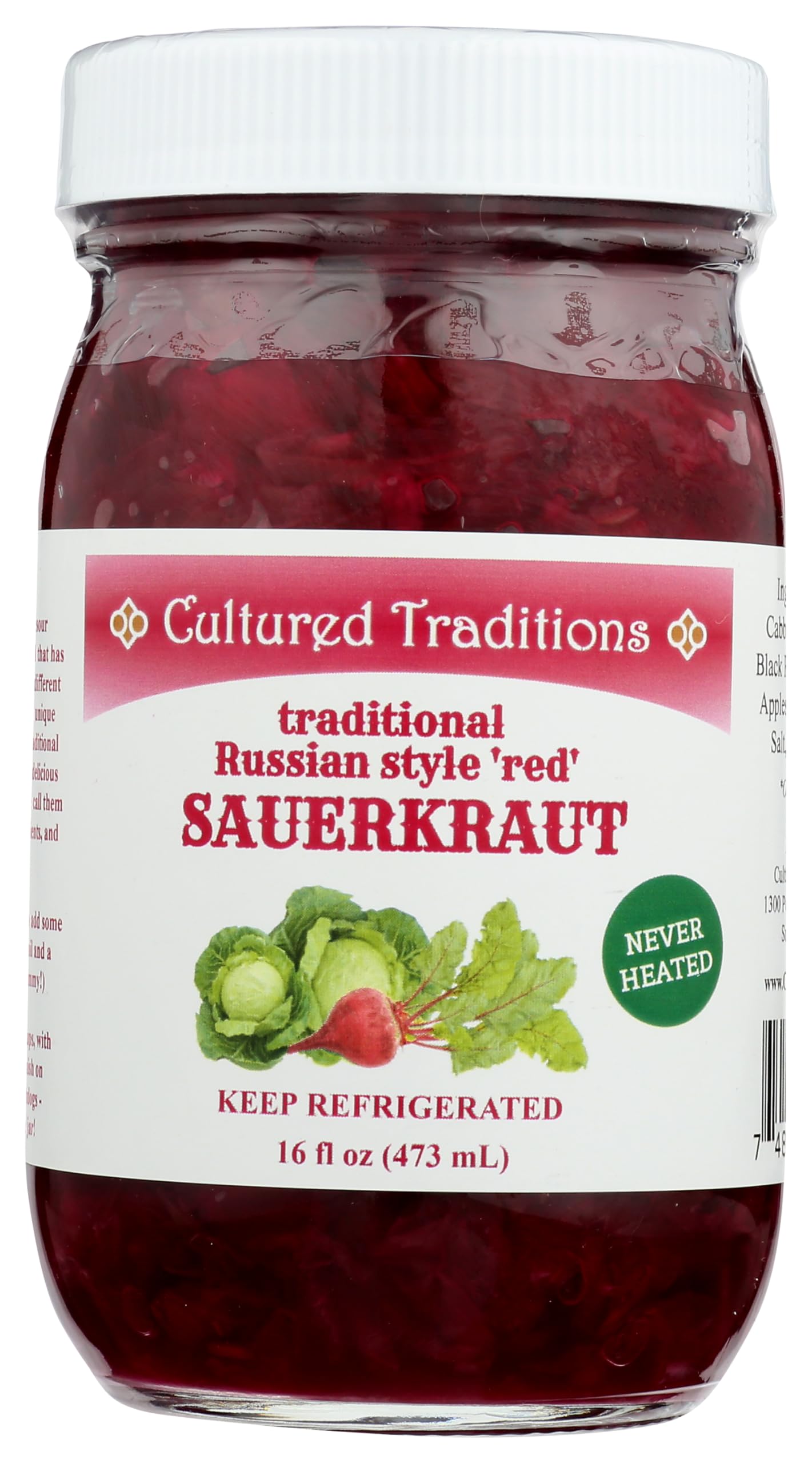 CULTURED TRADITIONS Red Sauerkraut, 16 OZ