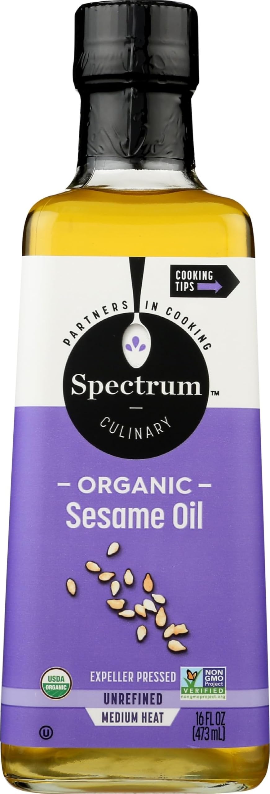 Spectrum Organic Sesame Oil, Unrefined 16 Oz