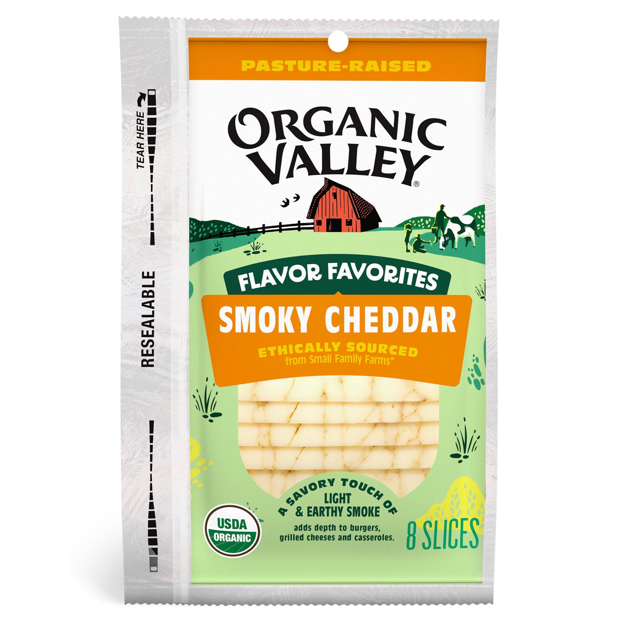 Organic Valley Organic Smoky Sliced Cheddar, 6 OZ