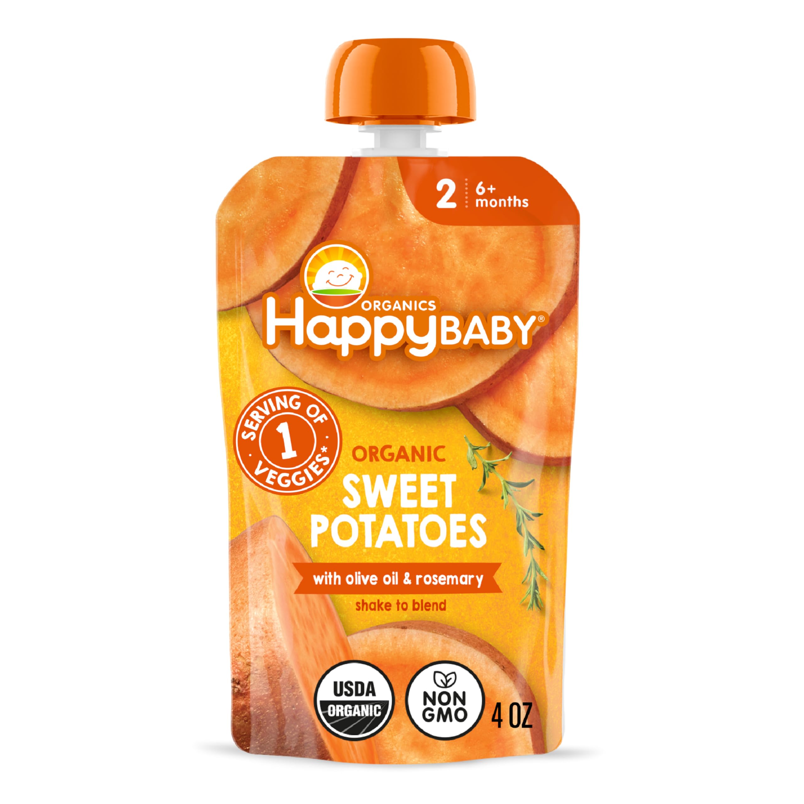 Happy Baby Organic Sweet Potatoes with Olive Oil & Rosemary Baby Food, 4 OZ
