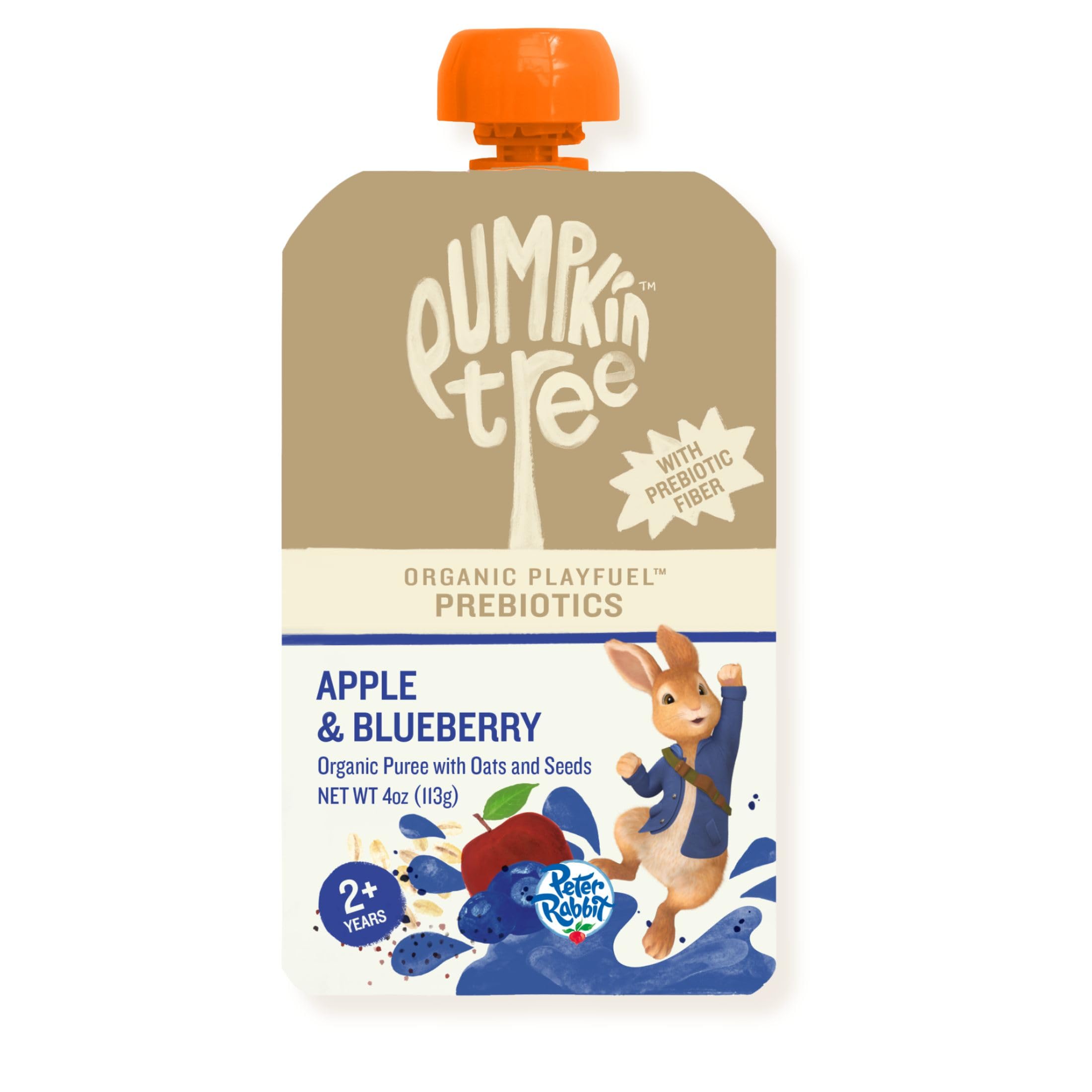 Peter Rabbit Organics, Oats & Seeds, Apple/Blueberry Fruit Snack Pouch, 4oz