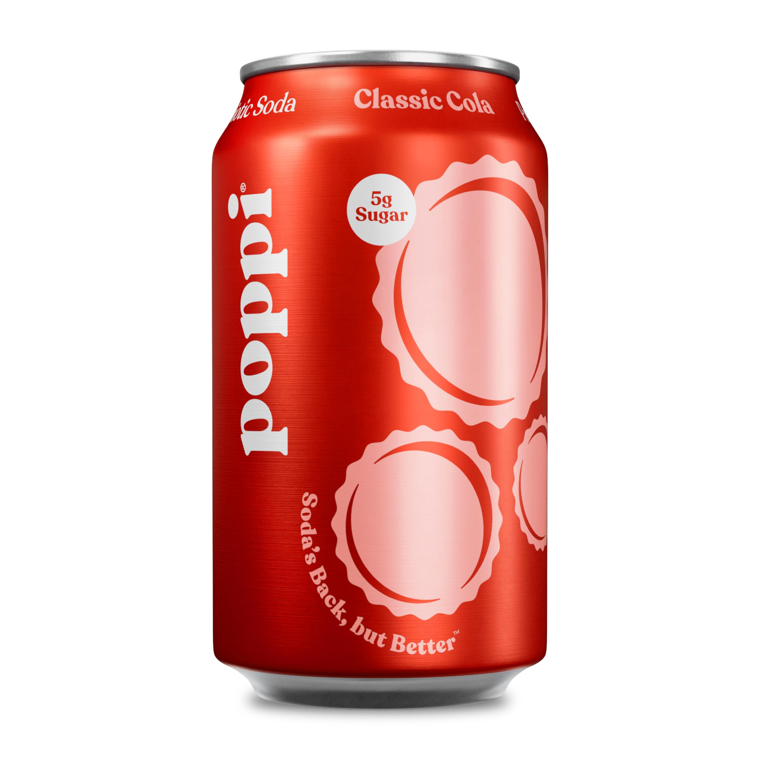 Poppi Prebiotic Soda, Classic Cola, 12 Fl Oz (Pack of 1)