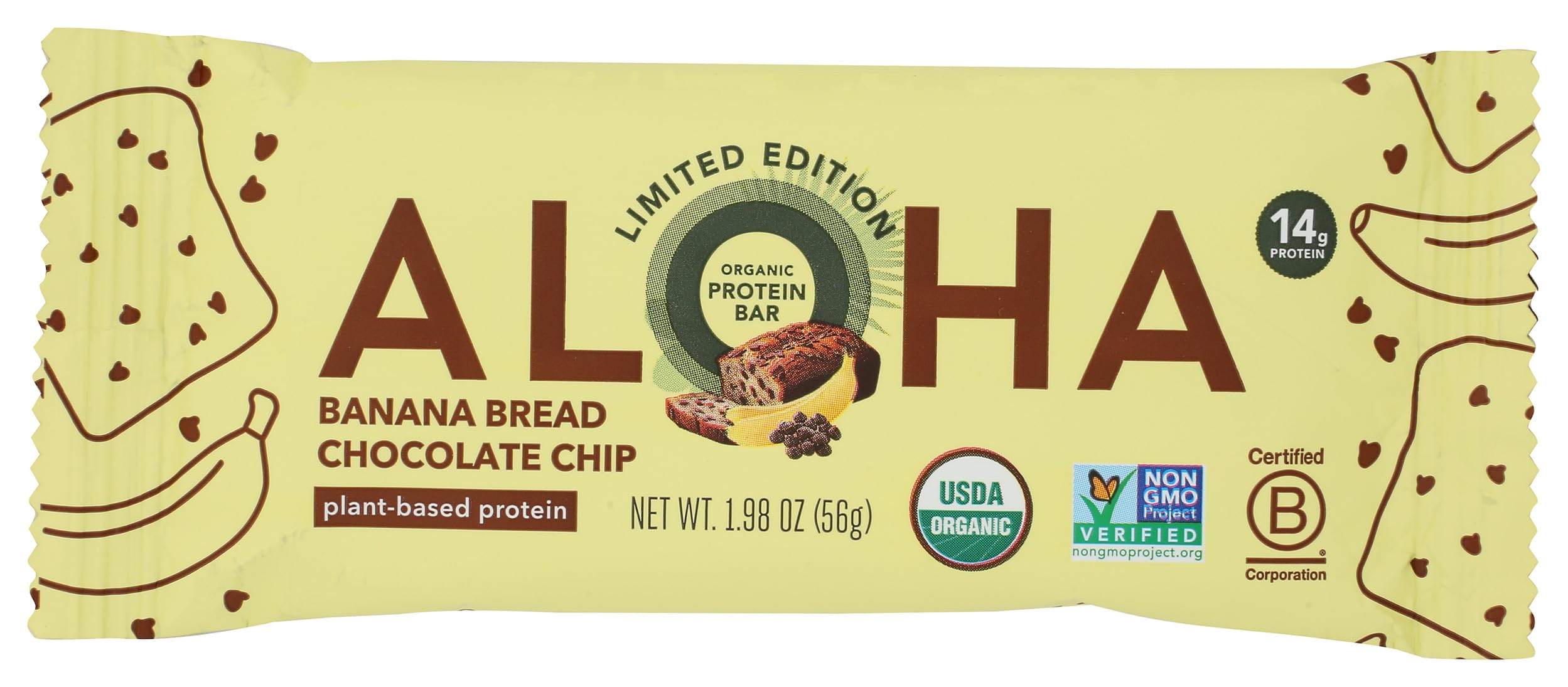 Aloha Organic Banana Chocolate Chip Bar, 1.98 Ounce