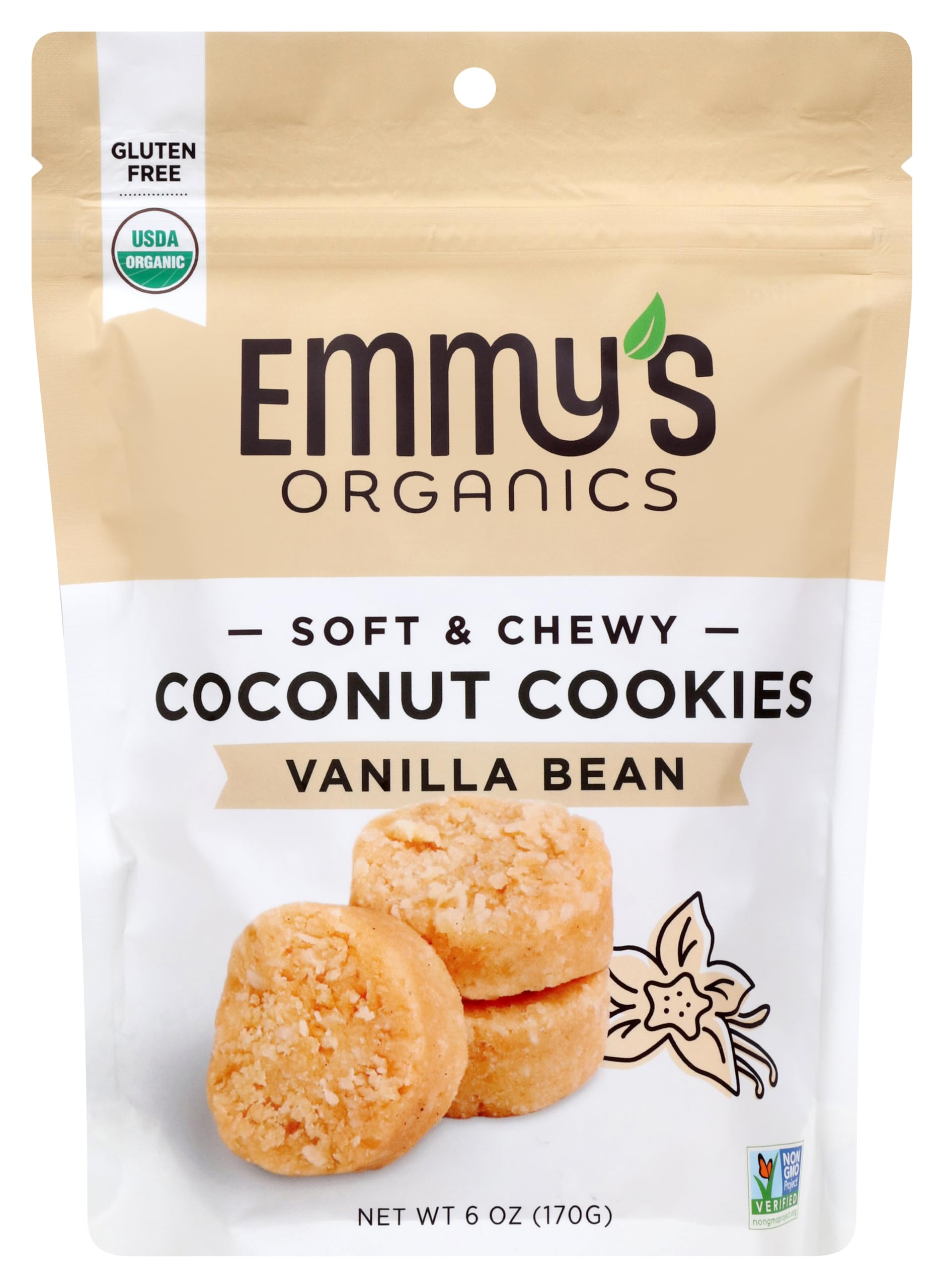 Emmys, Cookie Coconut Vanilla Bean Organic, 6 Ounce