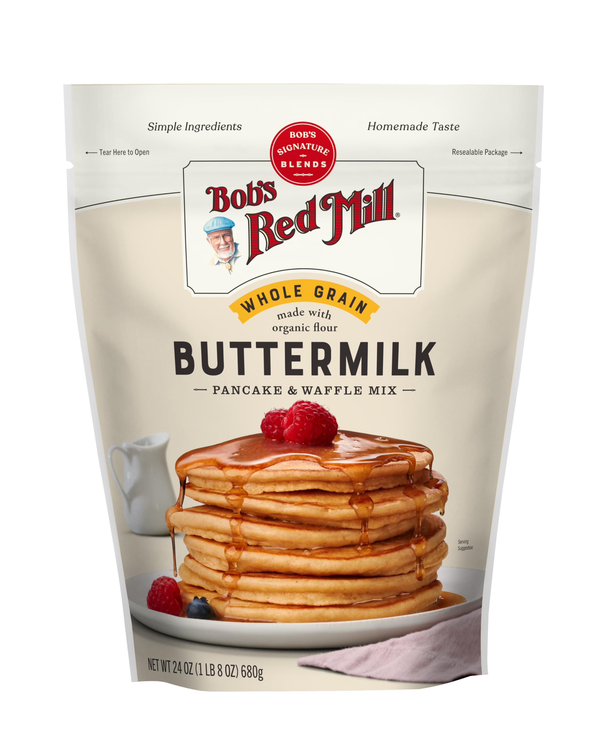 Bob's Red Mill Whole Grain Buttermilk Pancake & Waffle Mix, 24oz