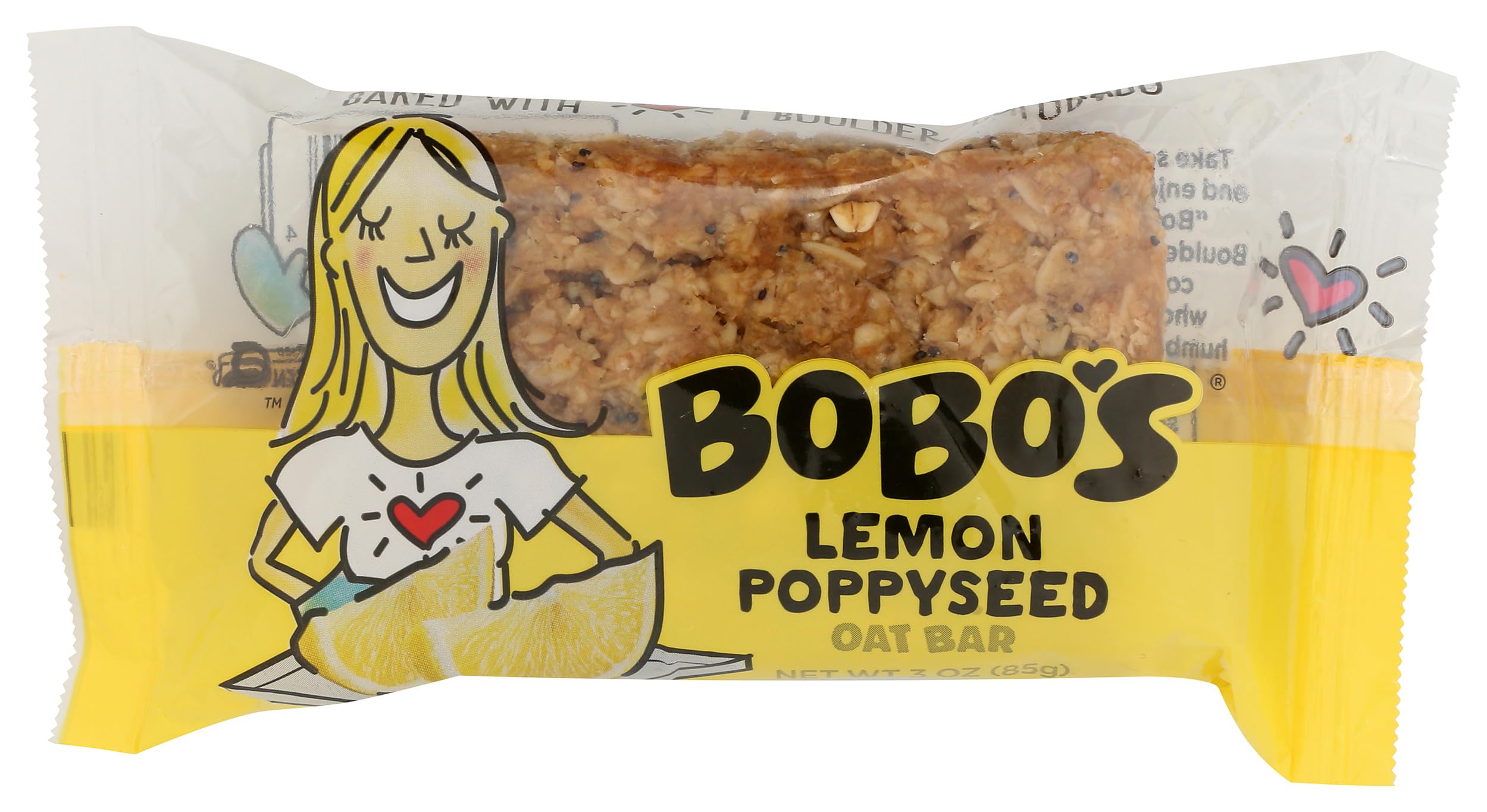 Bobo's Oat Bar, Lemon Poppyseed Oat Bar, 3 Ounce,