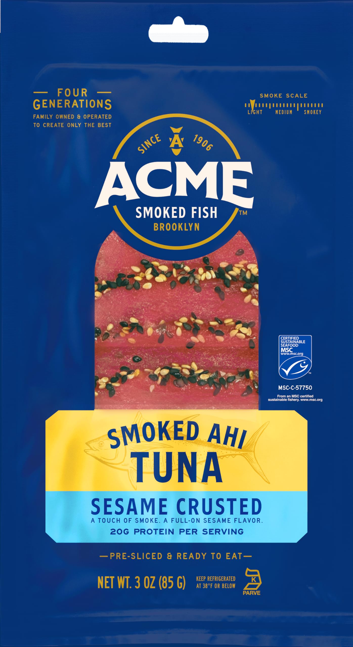 Tuna Ahi Smoked Sesame Crusted, 3 Ounce