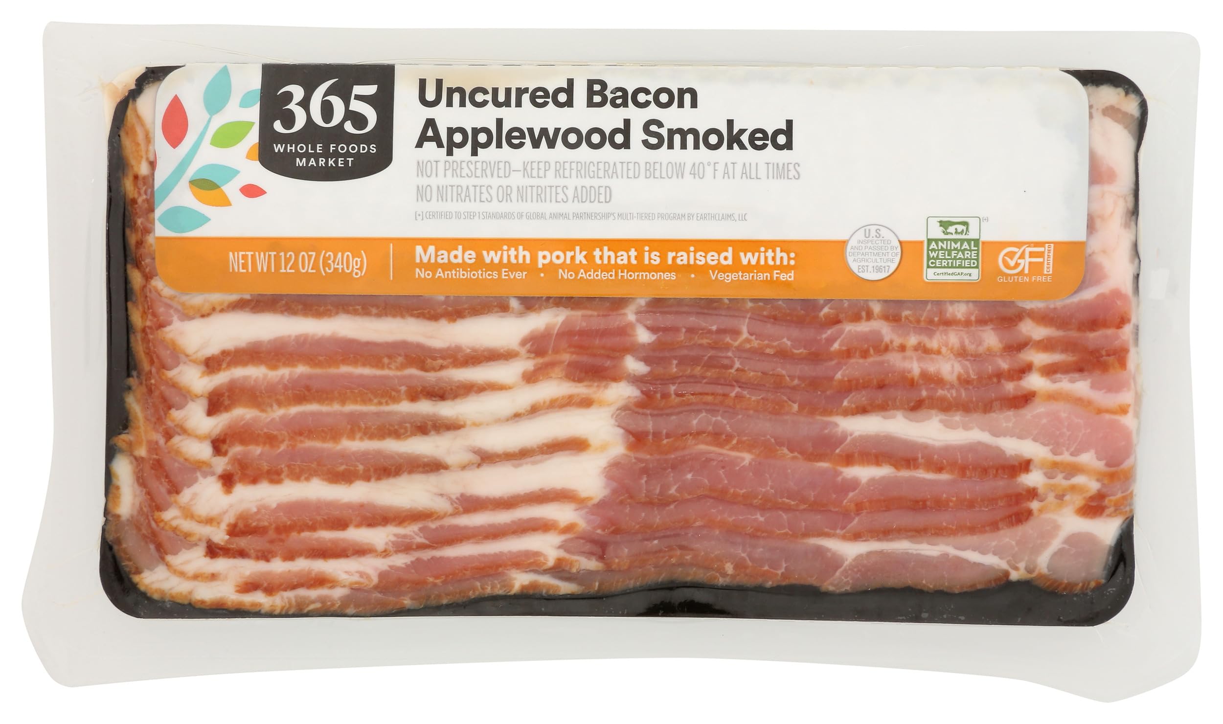 365 By Whole Foods Market, Bacon, Uncured Applewood Smoked, 12 Ounce