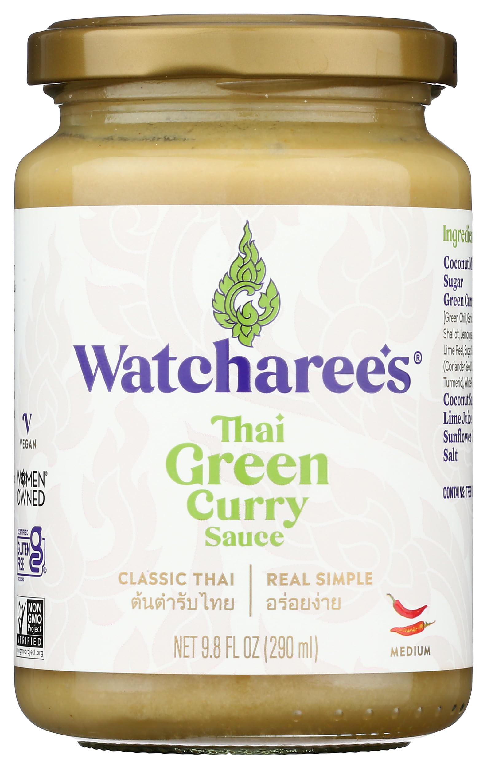 Watcharee, Sauce Curry Thai Green, 12.2 Ounce