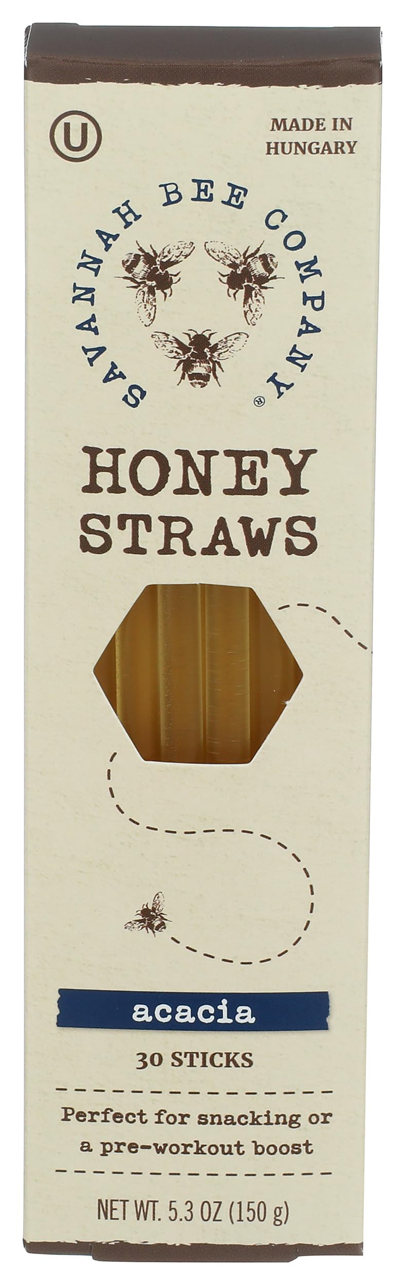 Savannah Bee Co, Honey Straws 30 Count, 5.3 Ounce