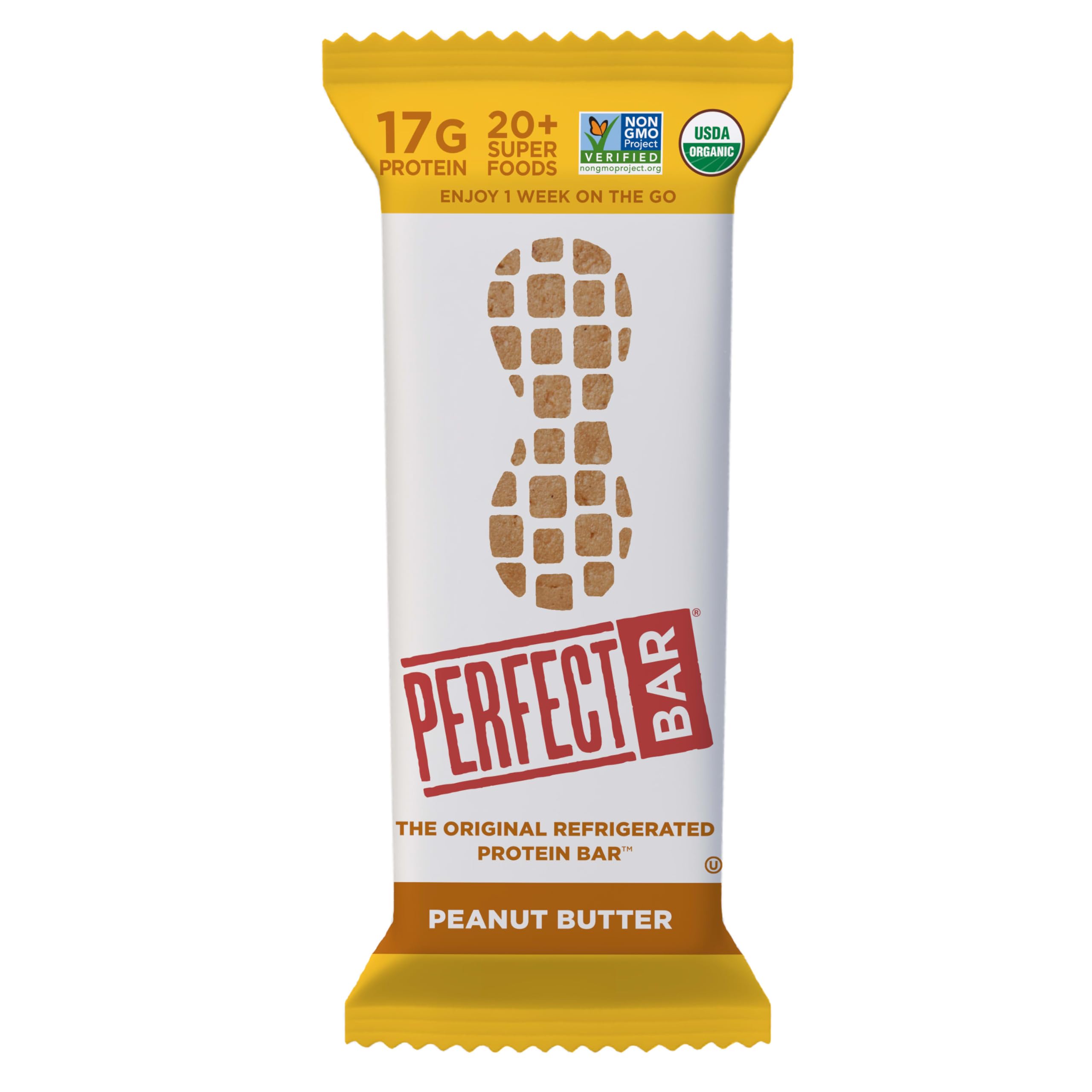 Perfect Bar Peanut Butter Refrigerated Protein Bar, Organic, 2.5 oz Bar
