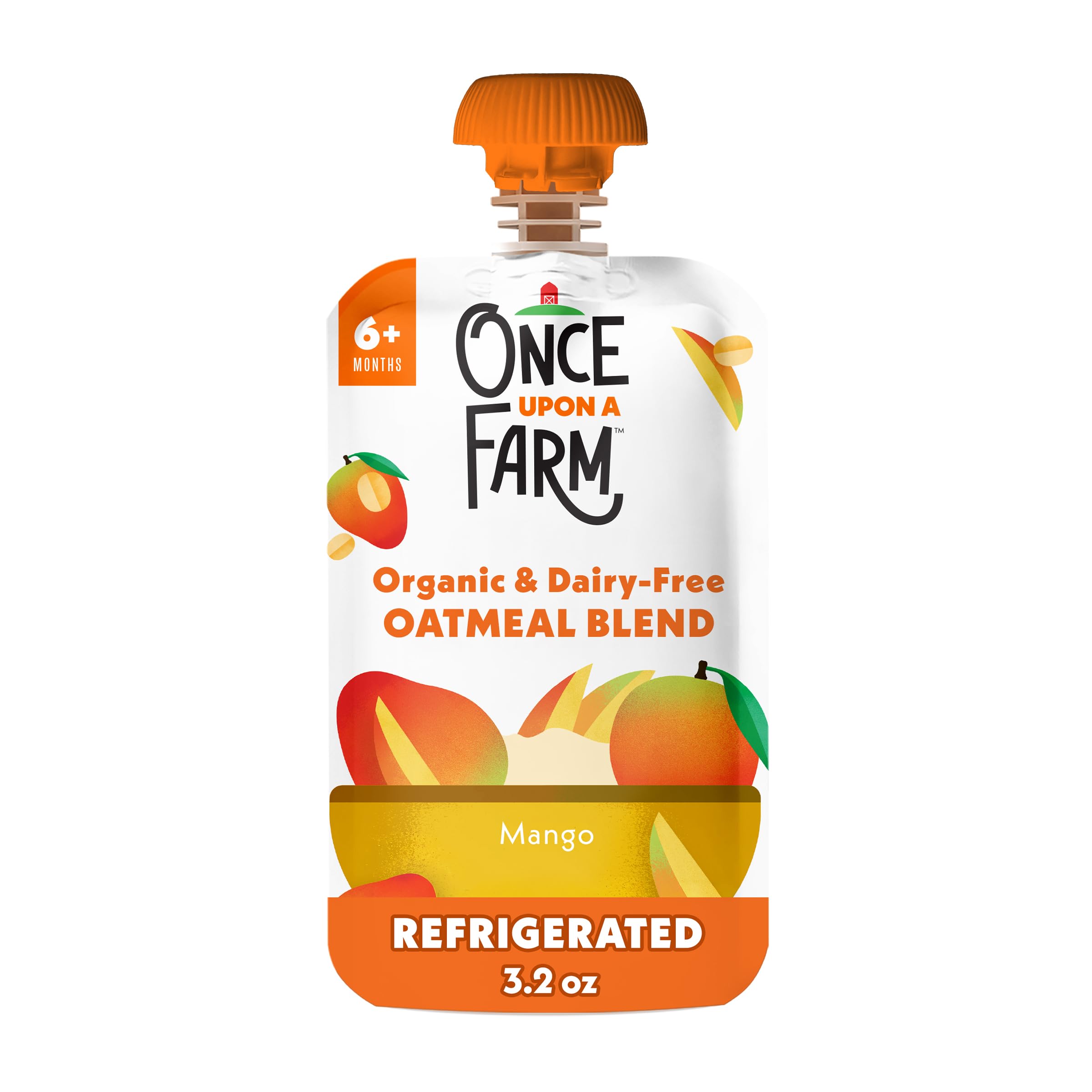 Once Upon a Farm Organic Baby Oatmeal Mango Pouch, 3.2oz
