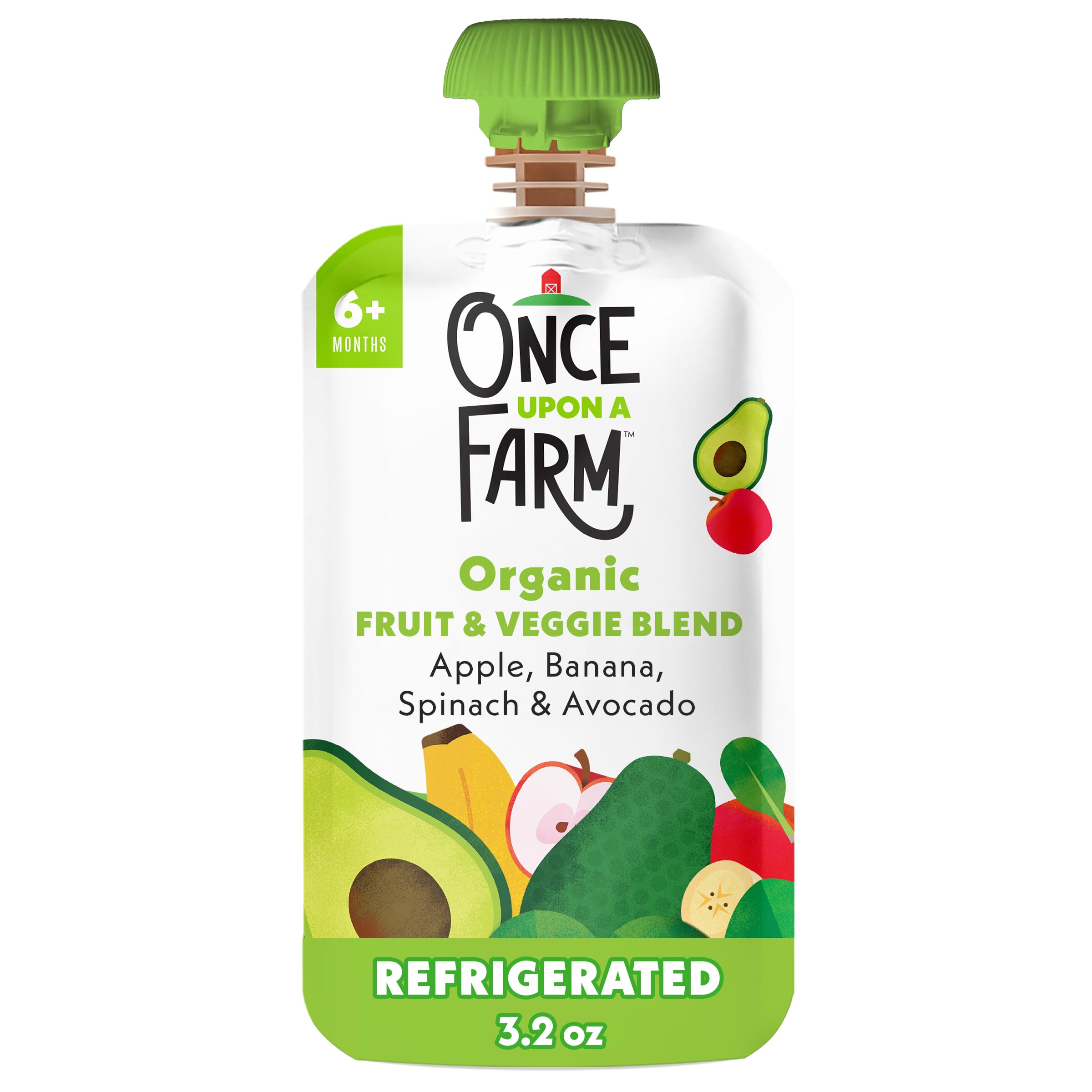 Once Upon a Farm Organic Apple Banana Spinach Avocado Baby Blend Sgl, 3.2 OZ
