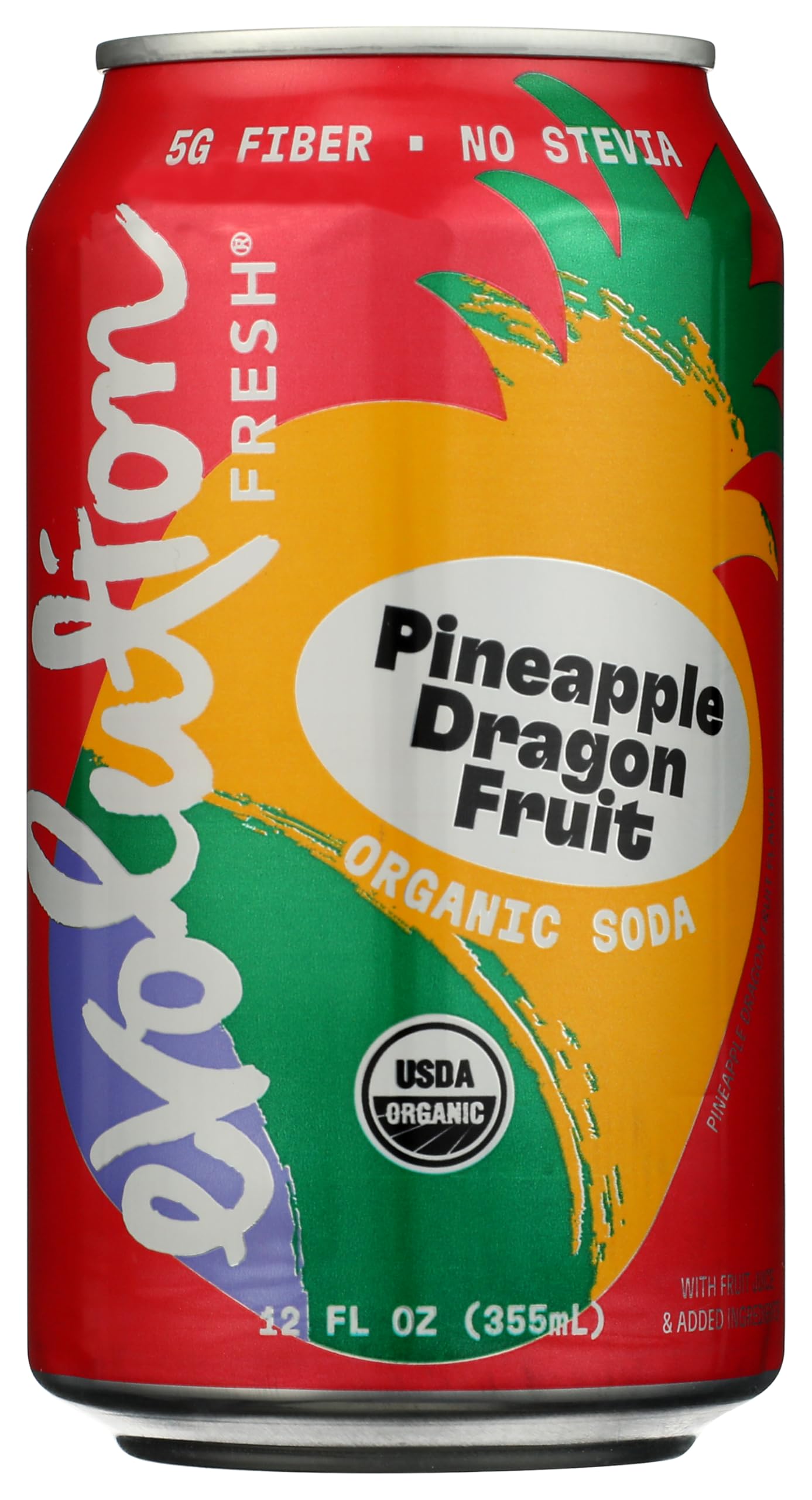 Evolution Fresh Soda Fruit Pineapple Dragon Fruit Organic, 12 Fl Oz