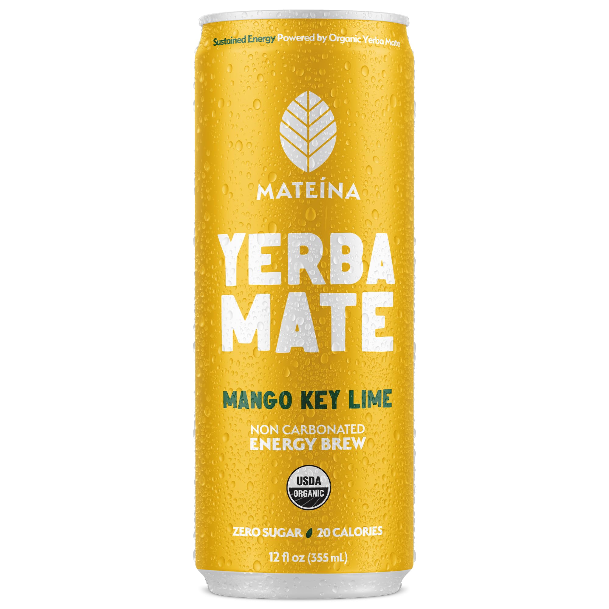 Mateina Organic Mango Key Lime Yerba Mate, 12 Fl Oz