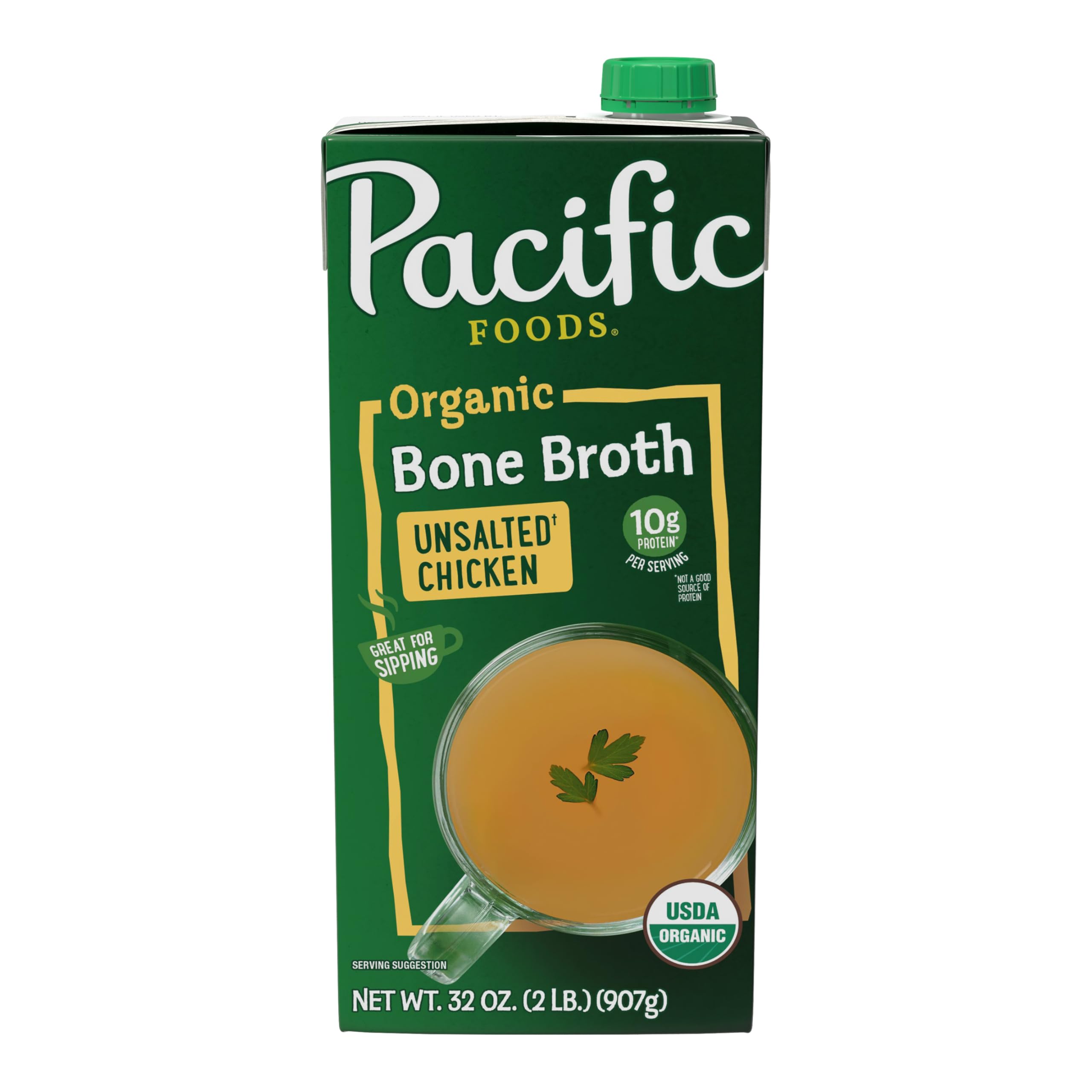 Pacific Foods Organic Unsalted Chicken Bone Broth, 32 FZ