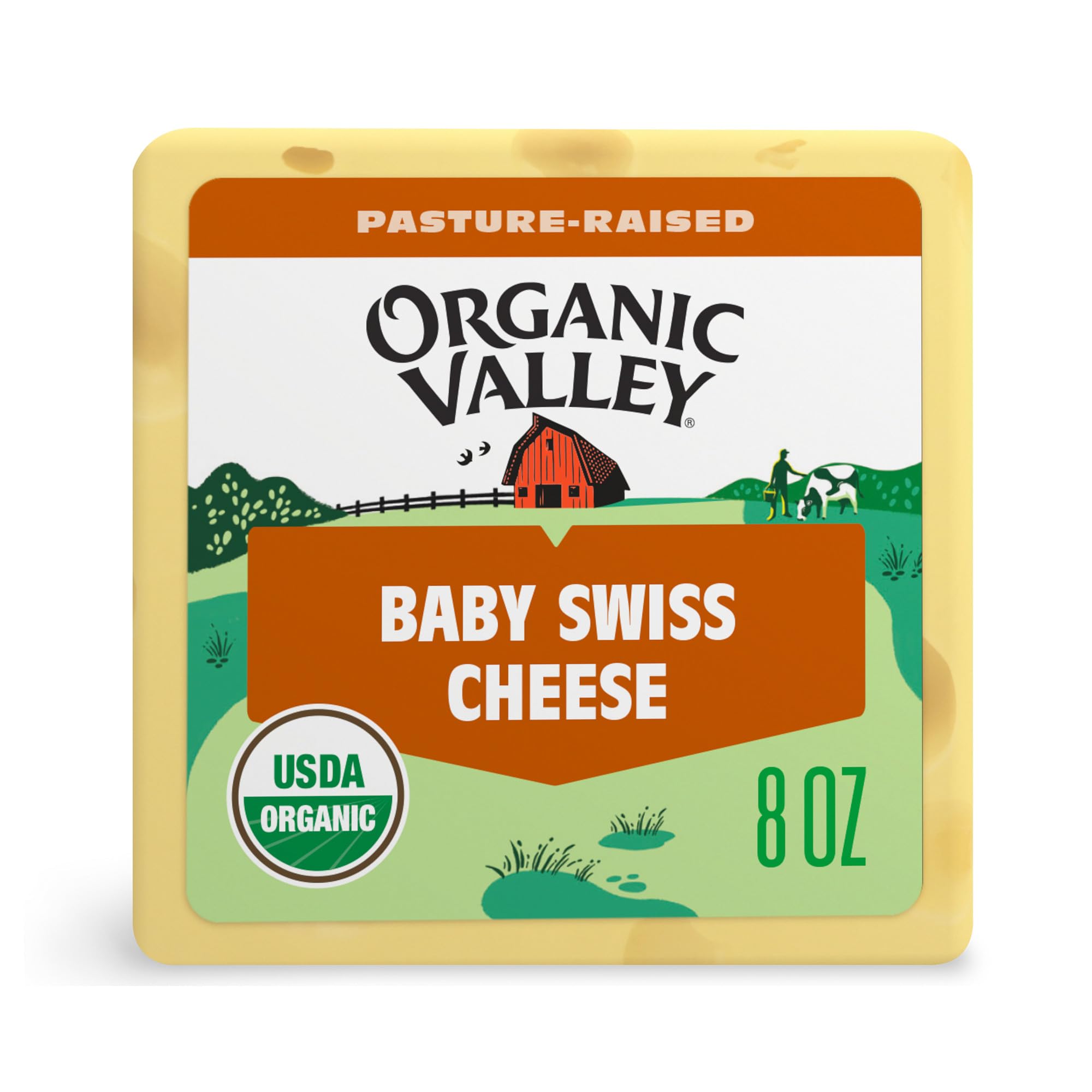 Organic Valley Organic Baby Swiss Cheese, 8 oz