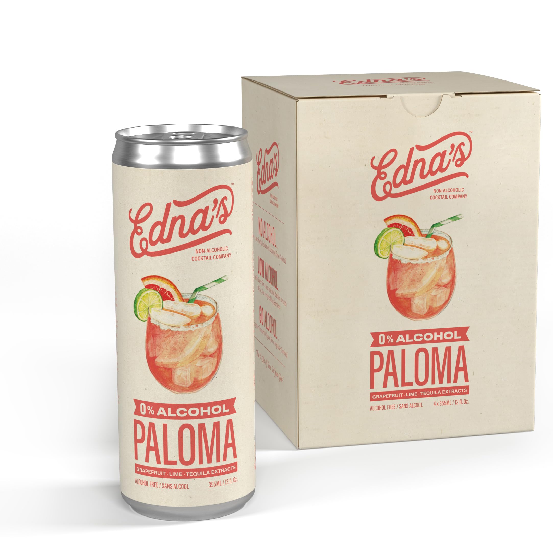 Ednas Non-Alcoholic Paloma 4pk Cans, 12 FZ