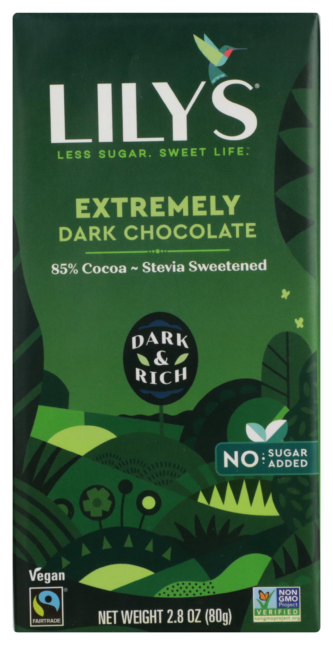 Lily's Sweets, 85% Cocoa Extremely Dark Chocolate Bar, 2.8 Ounce