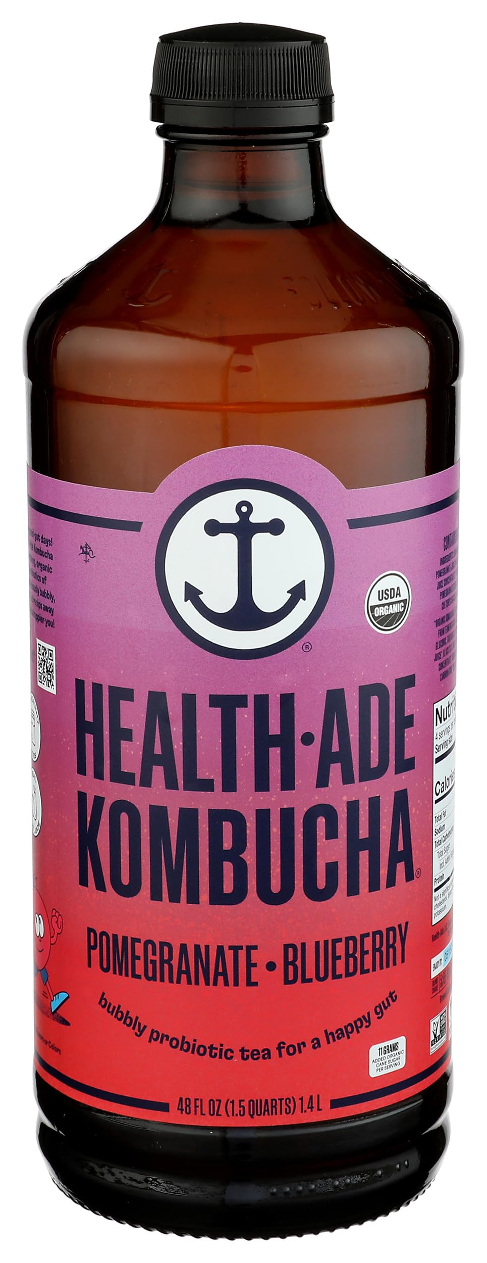 Health Ade, Kombucha Pomegranate Organic, 48 Ounce