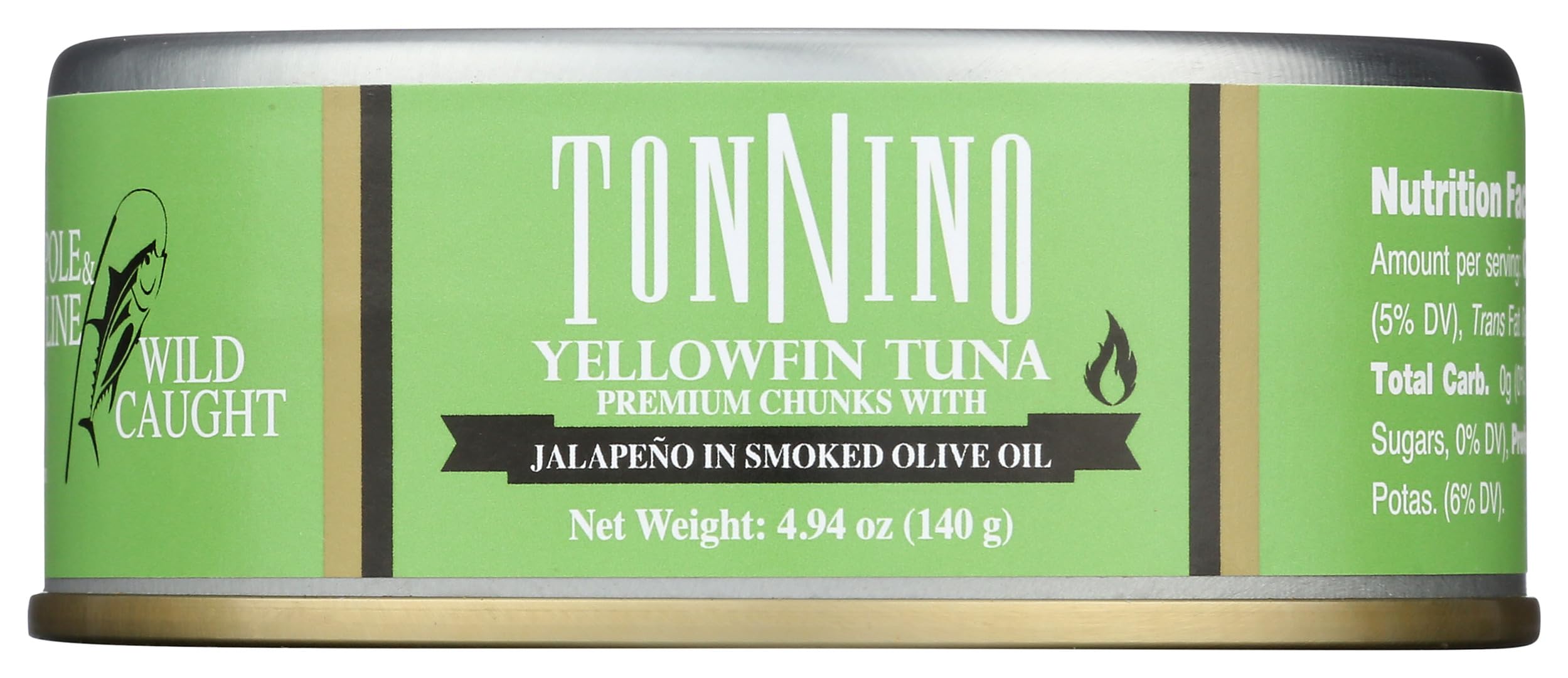 Tonnino Jalapeno Yellowfin Tuna in Smoked Olive Oil, 4.94 OZ
