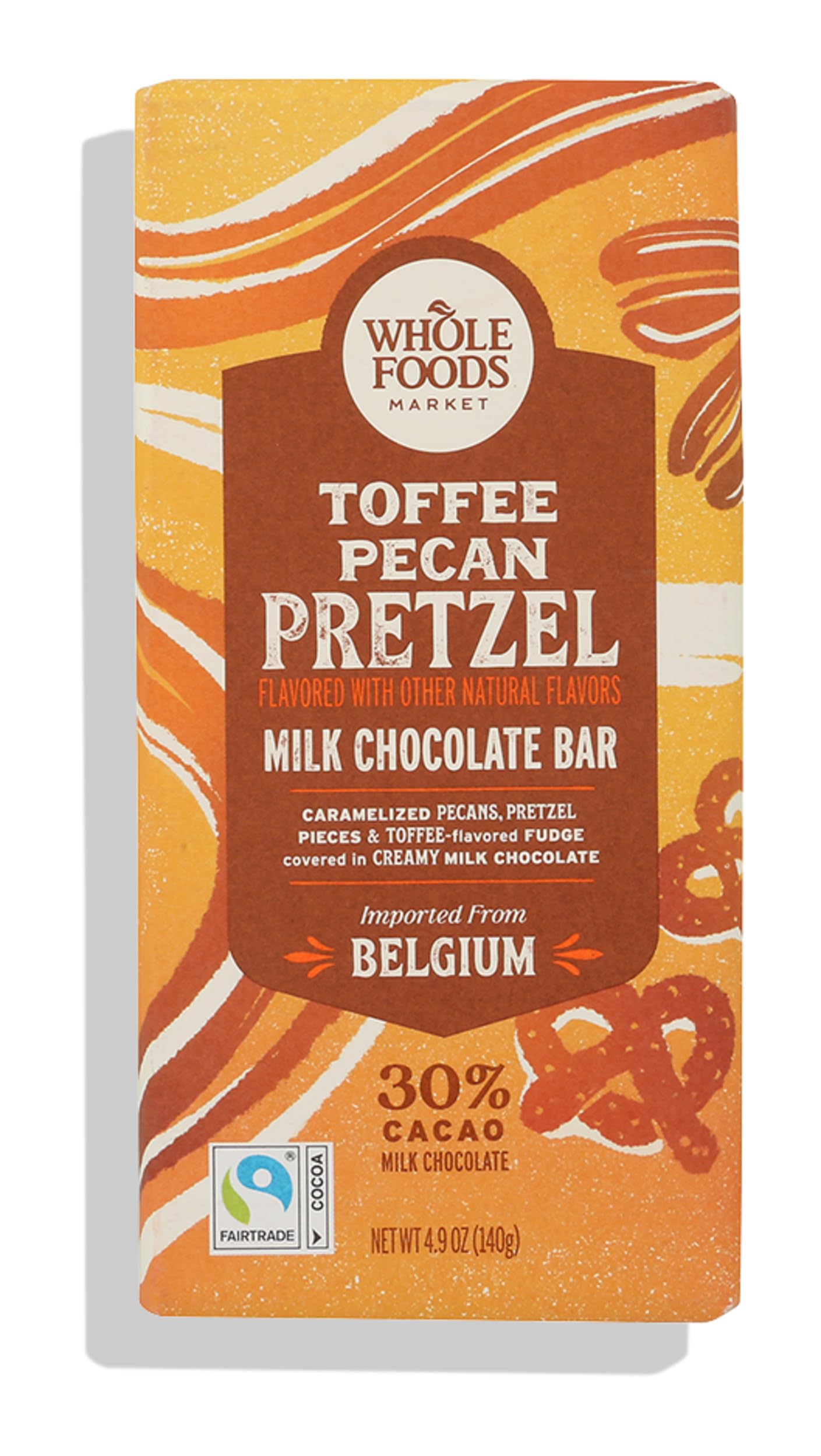 Whole Foods Market Toffee Pecan Pretzel Milk Chocolate Bar, 4.9 OZ