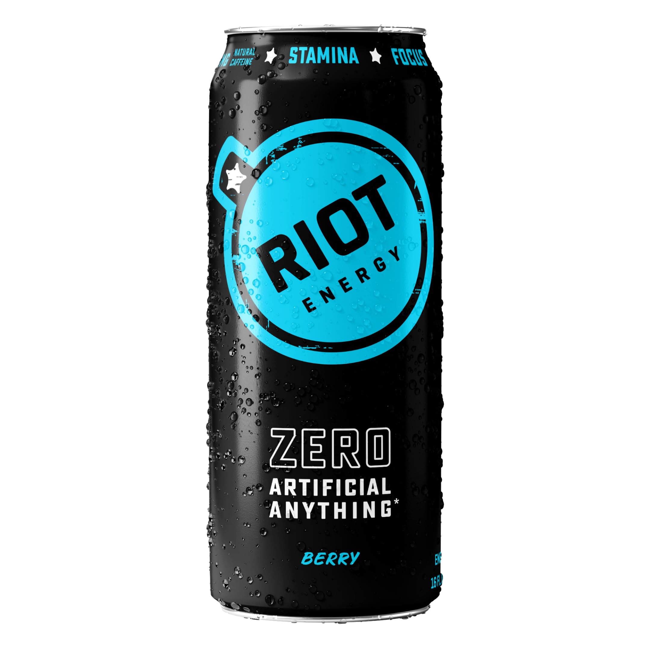 RIOT Energy® Drink, Berry, 160mg Natural Caffeine, 16 Fl Oz | 100mg L-Theanine • 0g Added Sugar • No Sucralose • Zero Artificial Anything* • Smooth Energy • Clean Focus