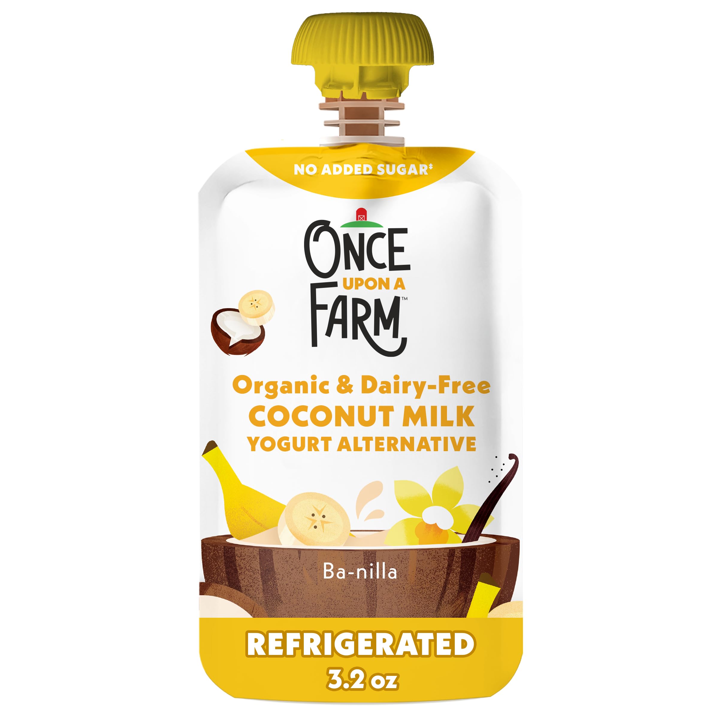 Once Upon a Farm Coconut Yogurt Alternative Ba-Nilla Organic Snack Pouch, 3.2oz