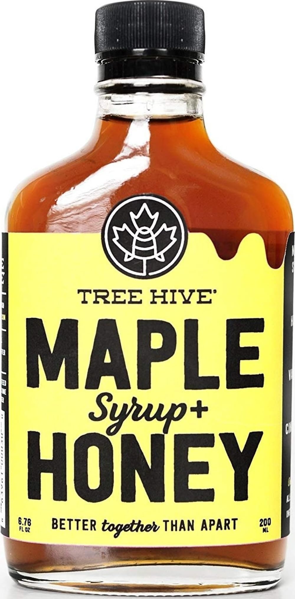 TREE HIVE Syrup - 8.5 oz Glass Bottle - Pure Maple and Raw Honey - Natural Topping for Pancakes and Waffles - Kids and Adult-Approved Taste