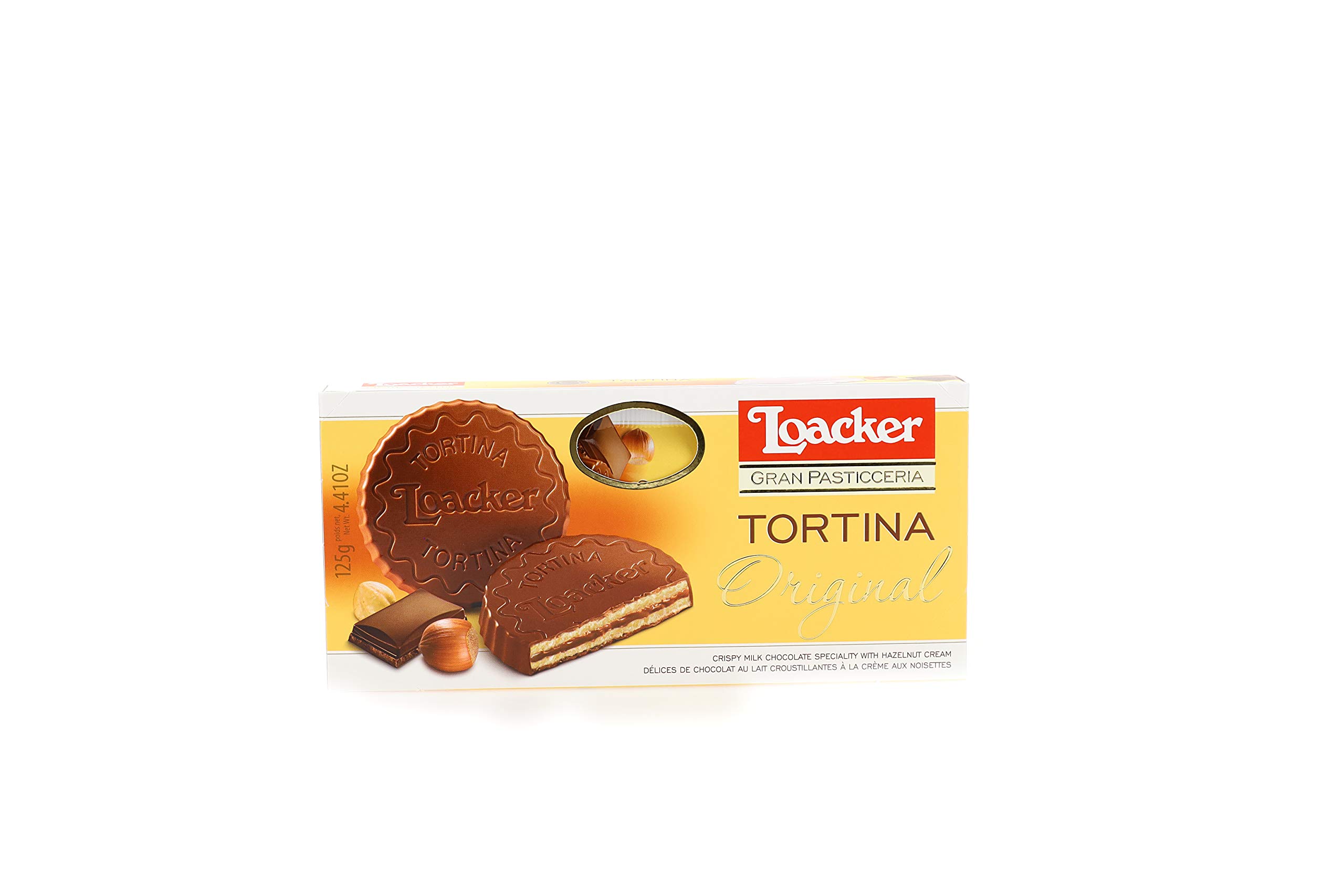 Loacker Tortina Original Specialty Wafers, Hazelnut Cream Filling, 12-Pack