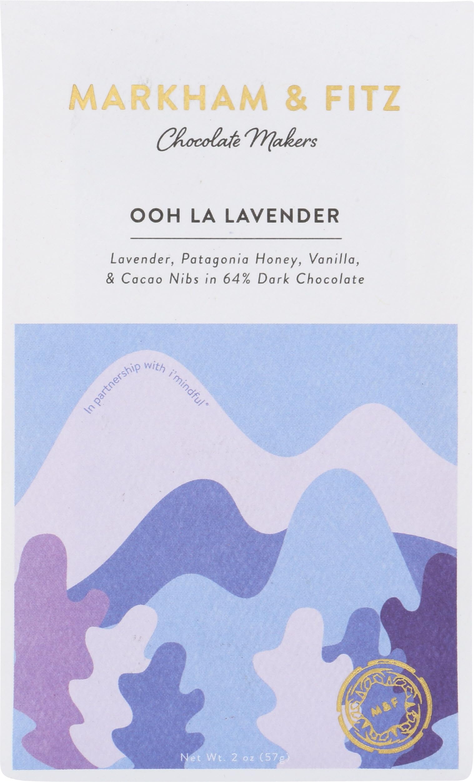 Markham & Fitz Ooh La Lavender Dark Chocolate Bar, 2 OZ