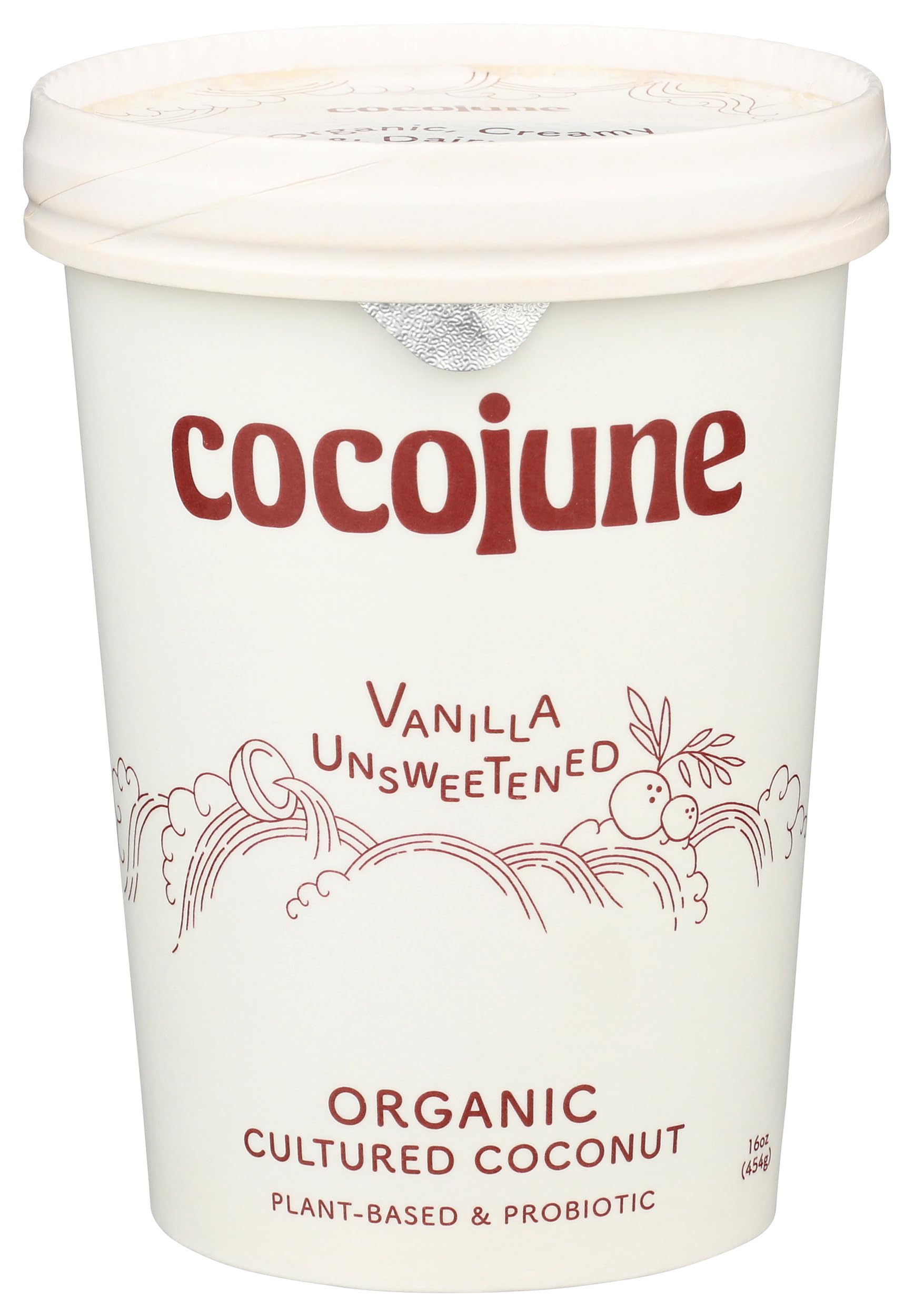 Cocojune Organic Unsweetened Vanilla Multiserve, White, 1 Pound (Pack of 1)